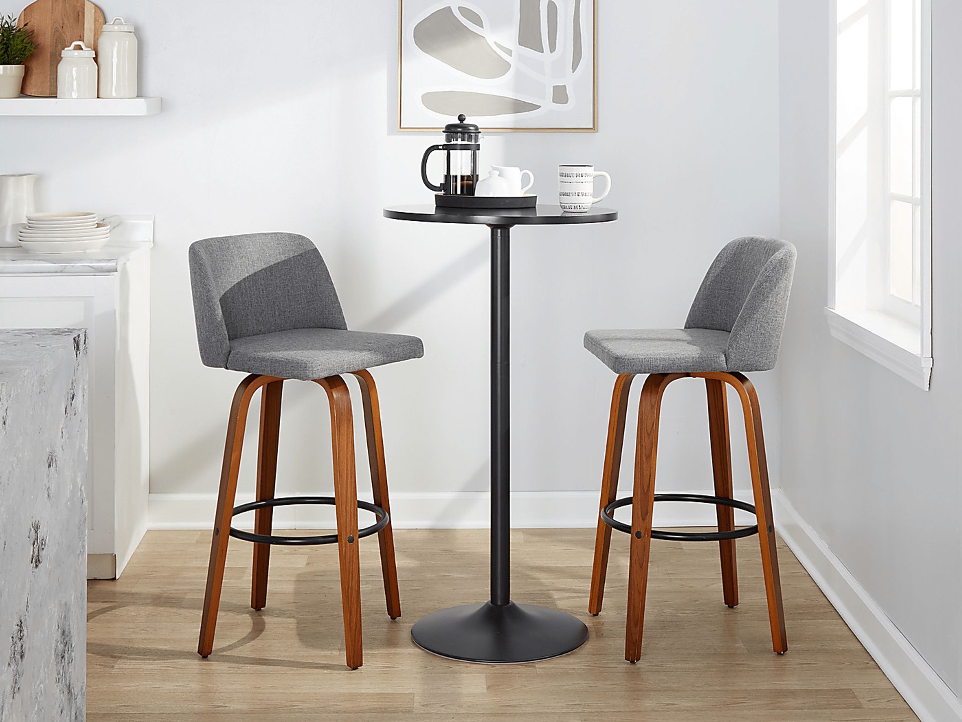 Wymering V Gray Swivel Barstool, Set of 2 - Image 10