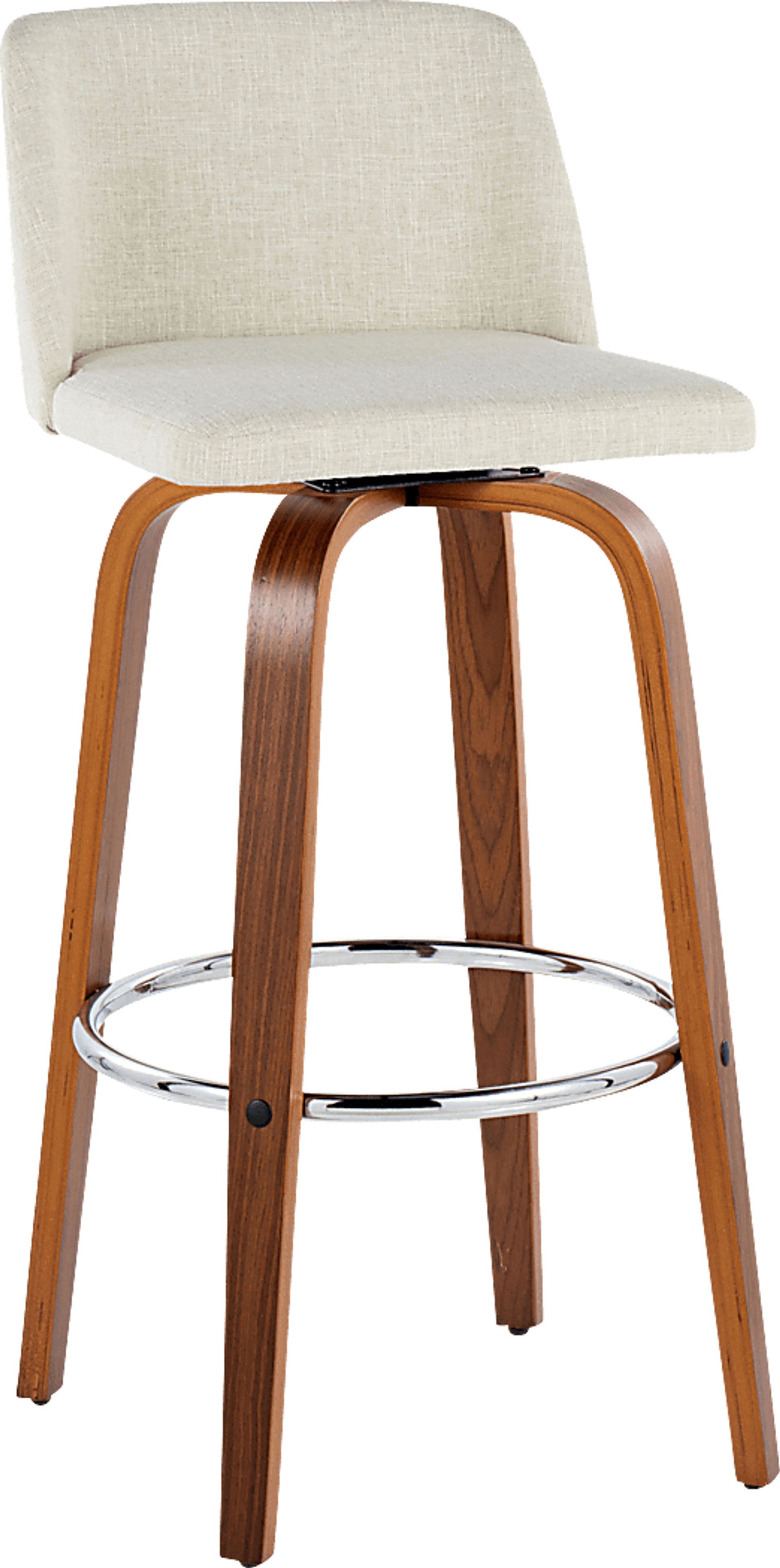 Wymering VI Beige Swivel Barstool, Set of 2 - Image 3