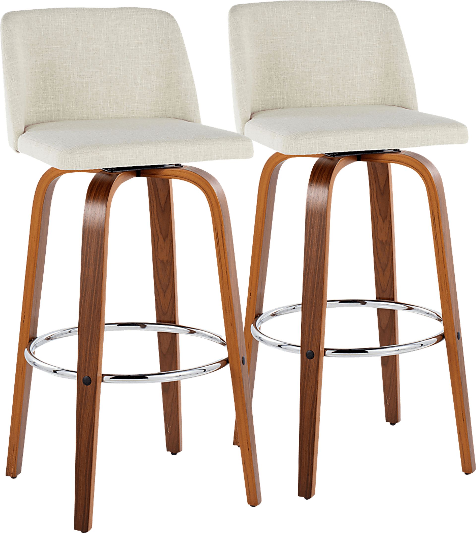 Wymering VI Beige Swivel Barstool, Set of 2 - Image 1