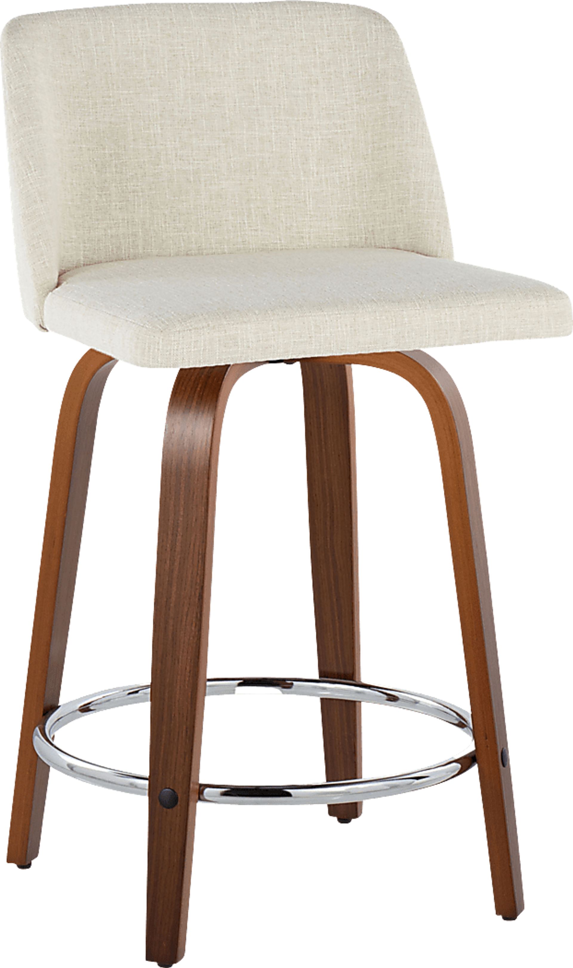 Wymering VI Beige Swivel Counter Height Stool, Set of 2 - Image 3