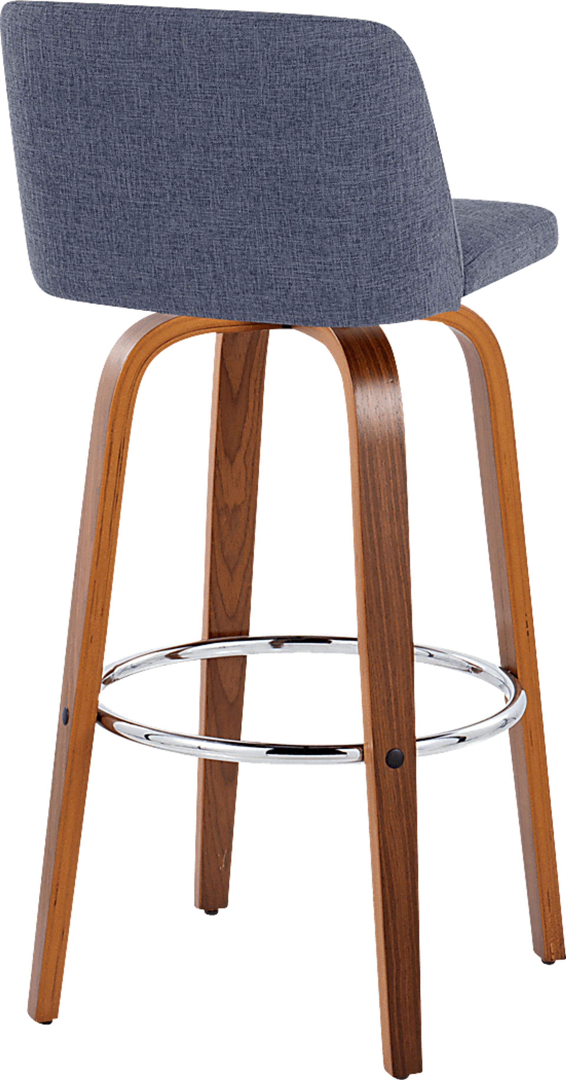 Wymering VI Blue Swivel Barstool, Set of 2 - Image 5