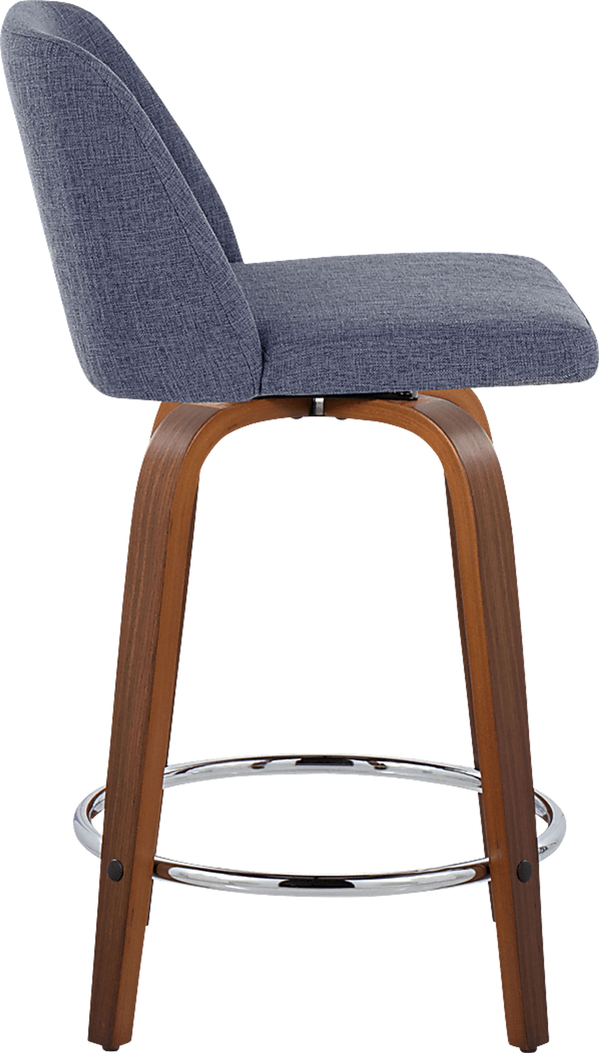 Wymering VI Blue Swivel Counter Height Stool, Set of 2 - Image 4