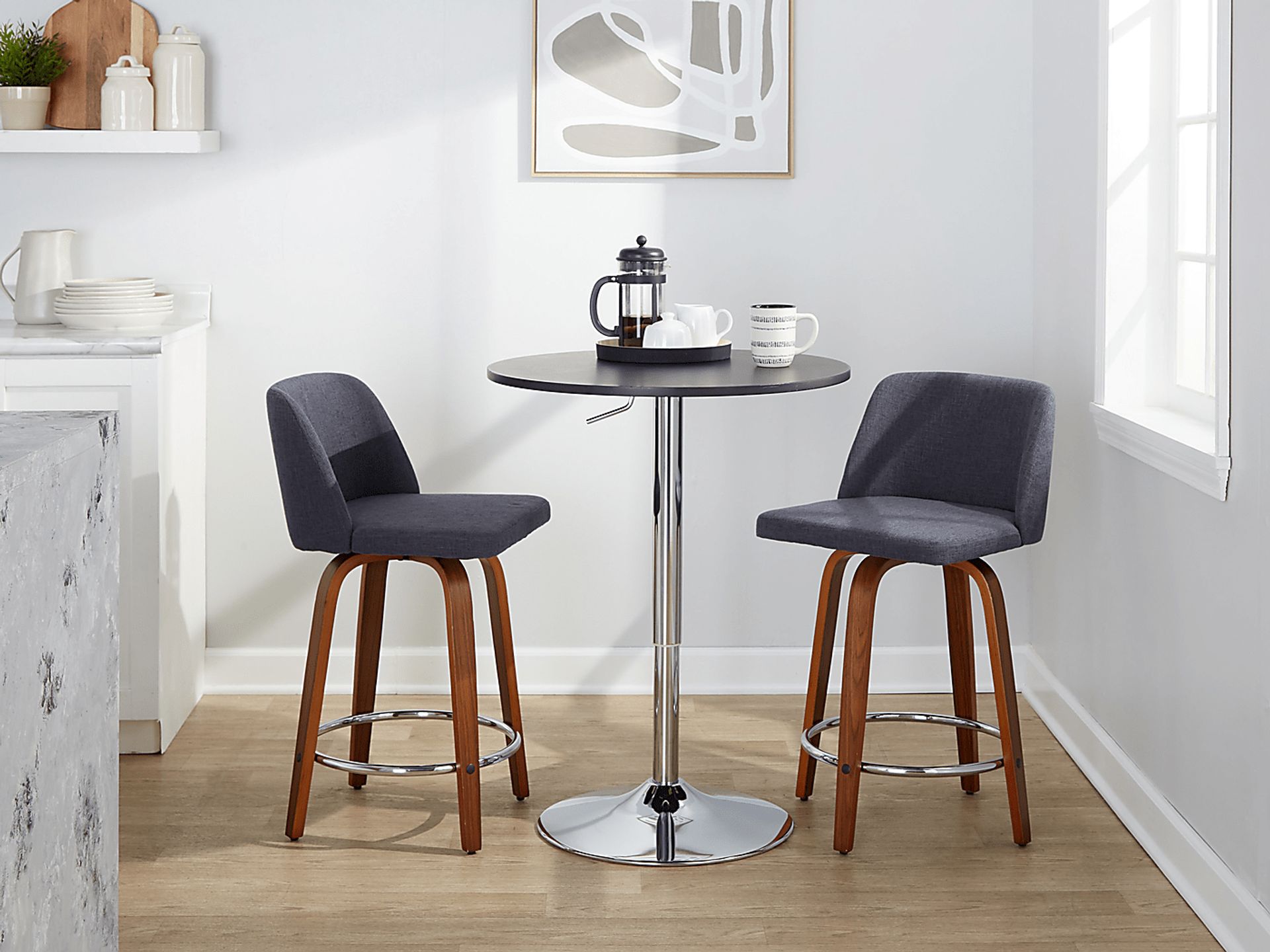 Wymering VI Blue Swivel Counter Height Stool, Set of 2 - Image 10