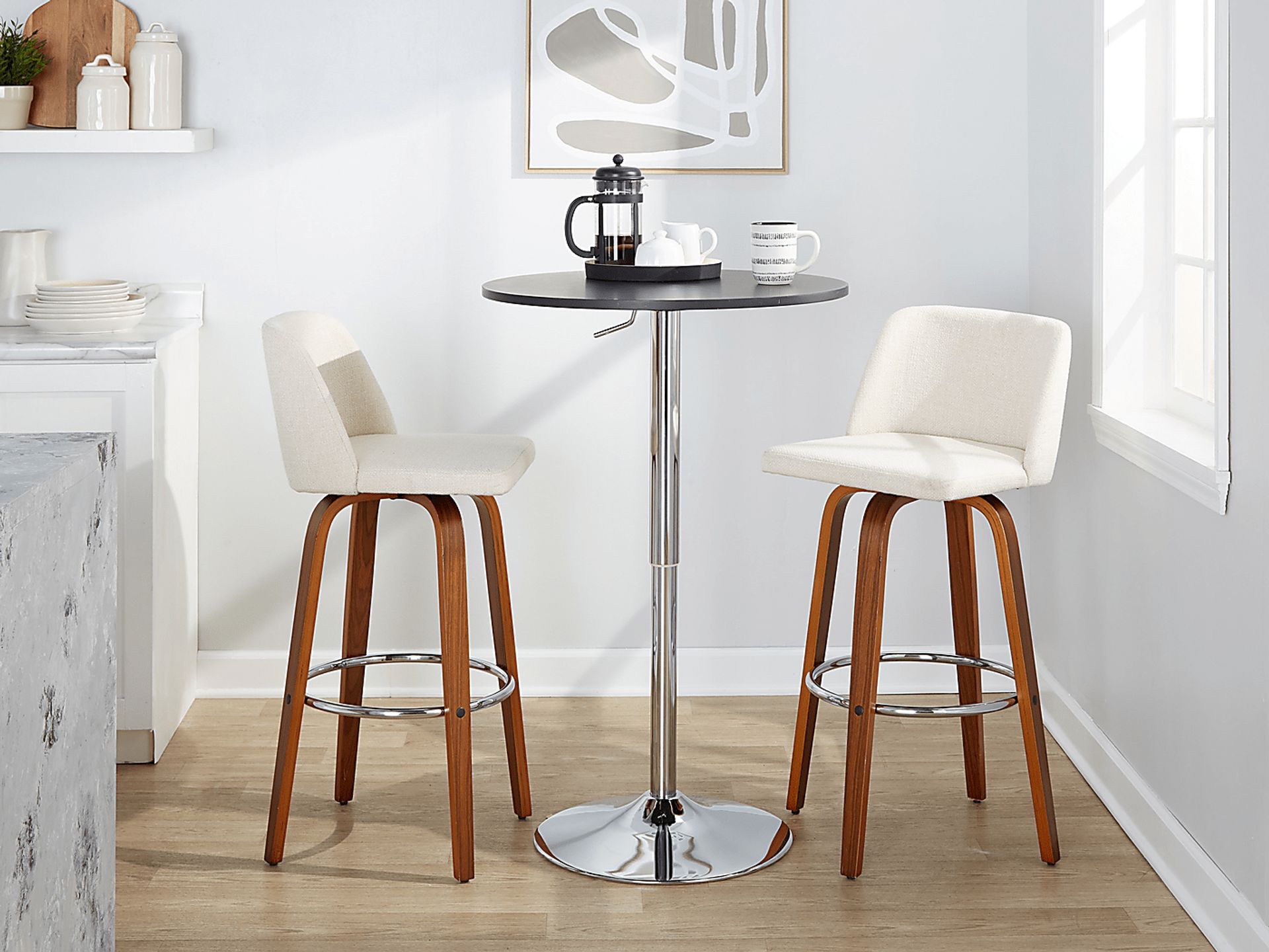 Wymering VI Cream Swivel Barstool, Set of 2 - Image 9