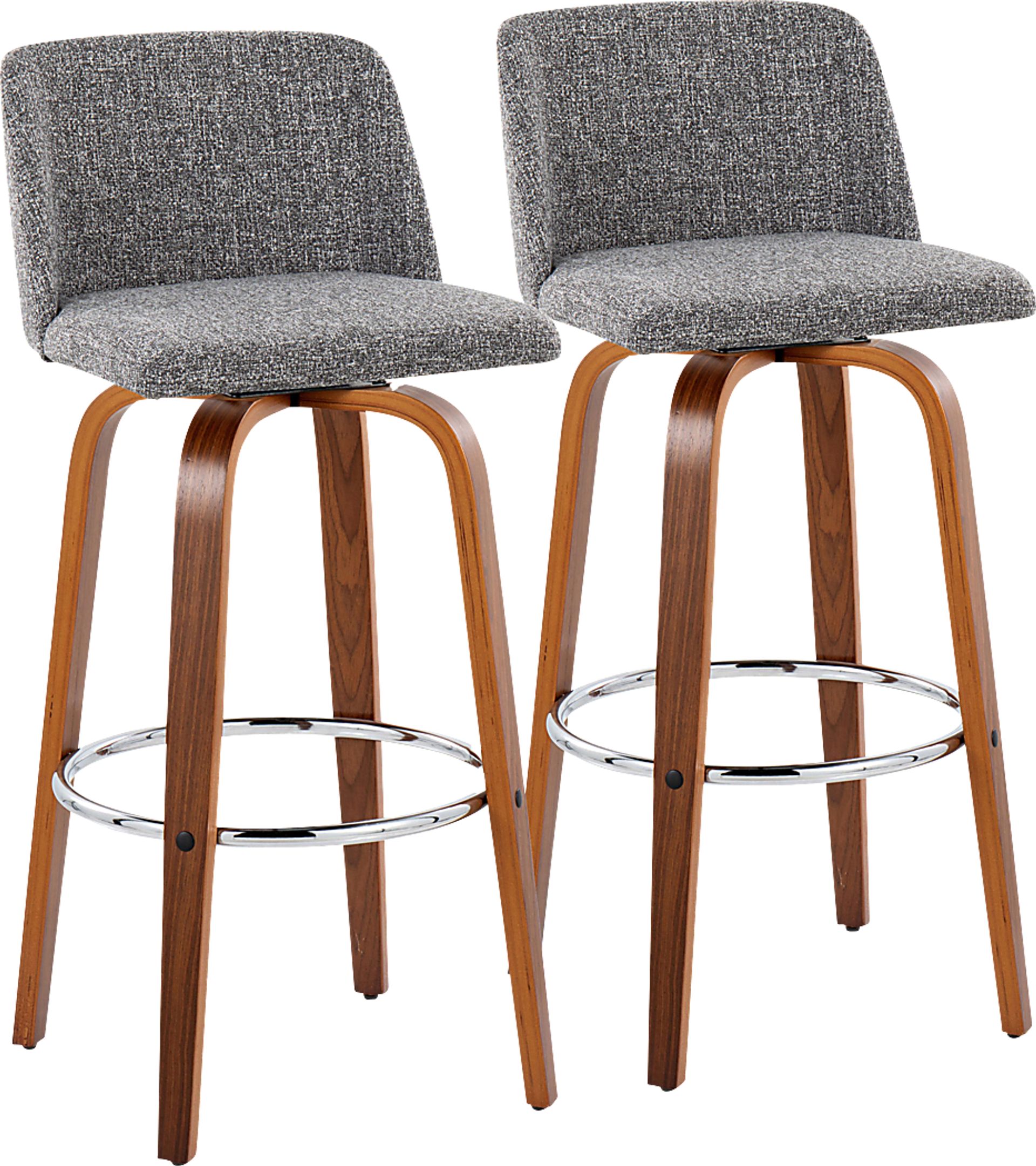 Wymering VI Gray Swivel Barstool, Set of 2 - Image 1
