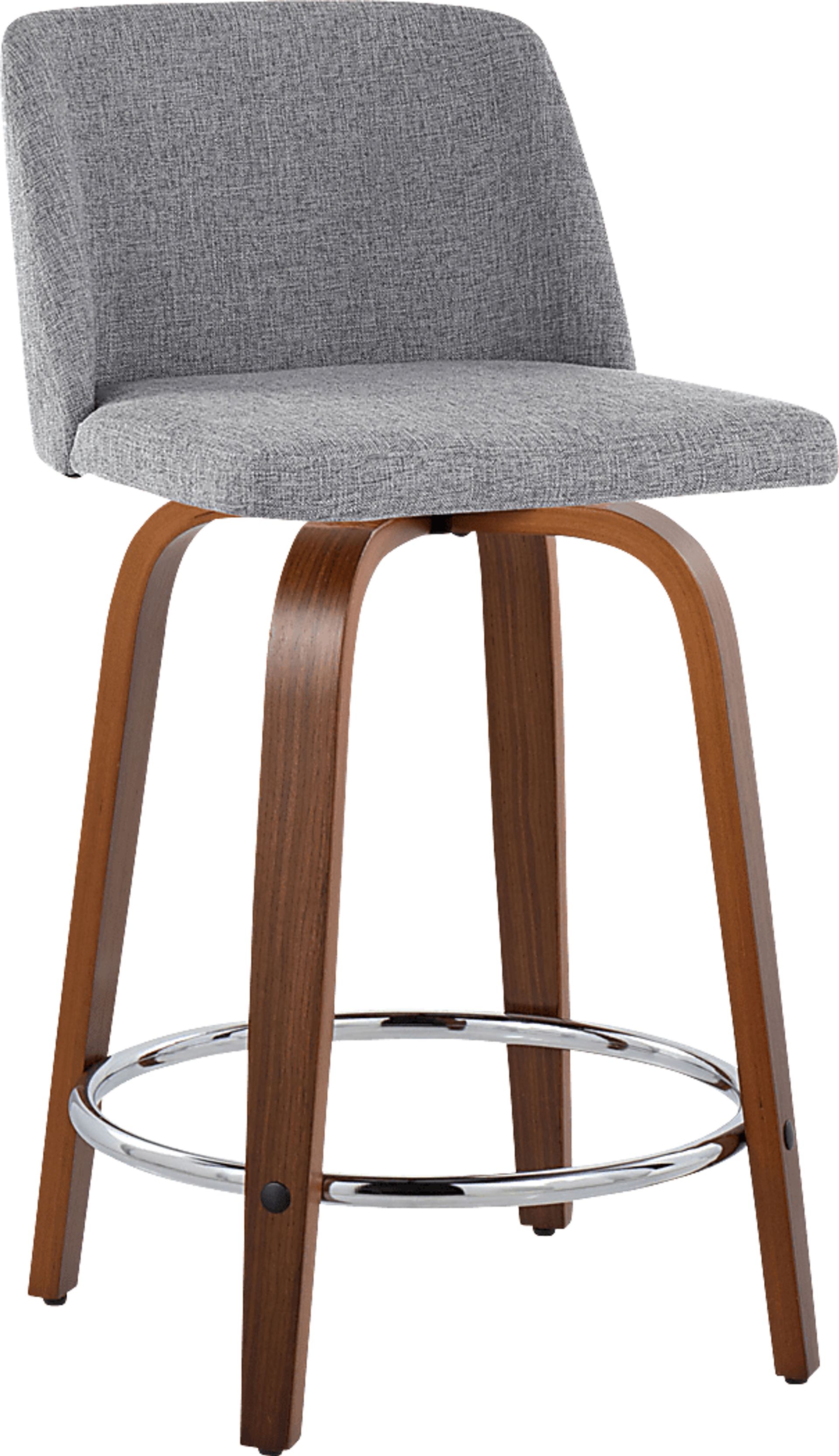 Wymering VI Gray Swivel Counter Height Stool, Set of 2 - Image 3