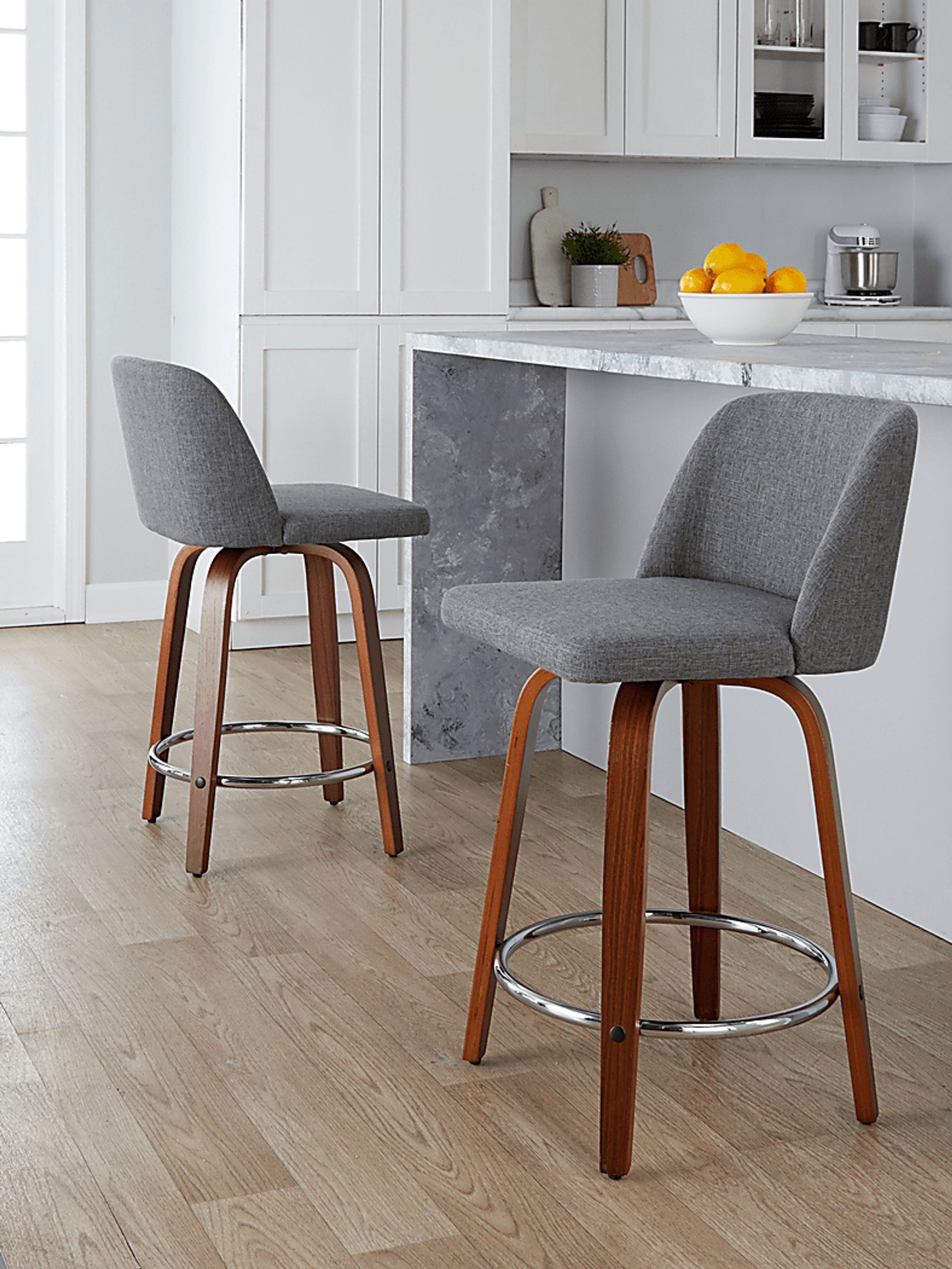 Wymering VI Gray Swivel Counter Height Stool, Set of 2 - Image 8