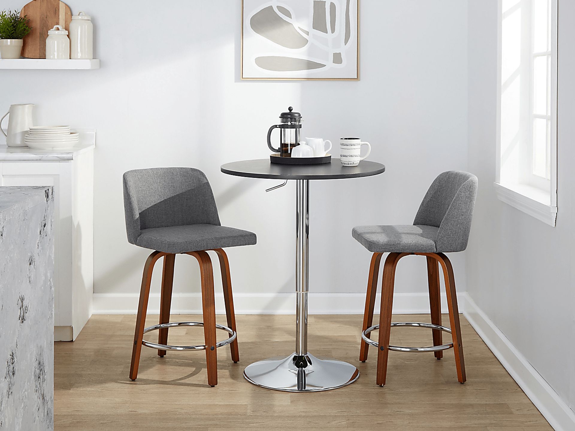 Wymering VI Gray Swivel Counter Height Stool, Set of 2 - Image 9
