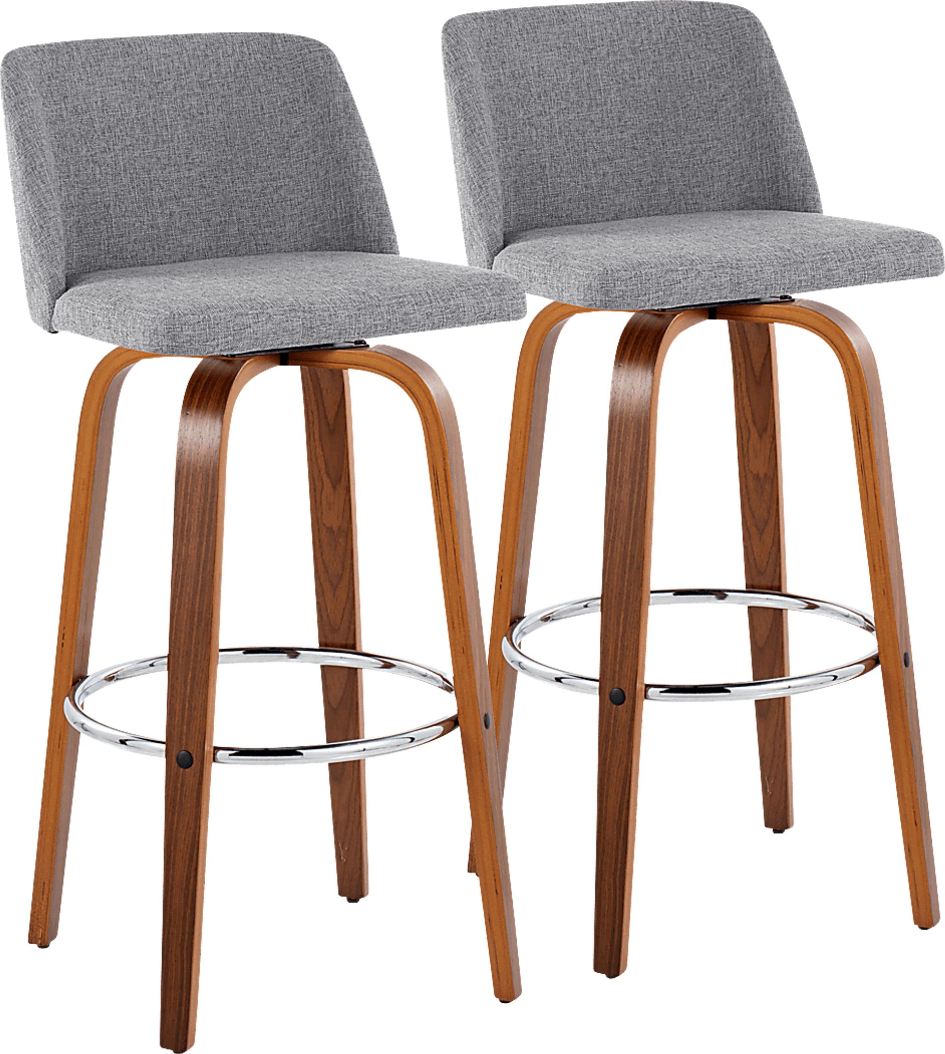 Wymering VI Light Gray Swivel Barstool, Set of 2 - Image 1