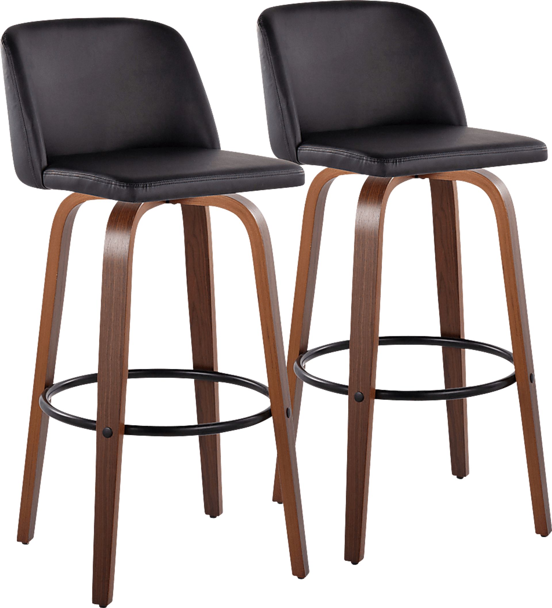 Wymering VII Black Swivel Barstool, Set of 2 - Image 1