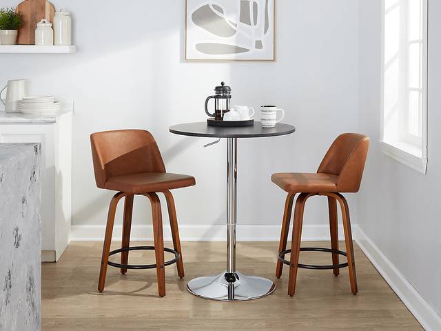 Wymering VII Camel Swivel Counter Height Stool, Set of 2 - Thumbnail - Image 3