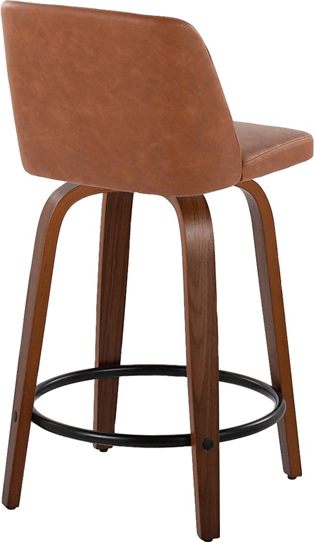 Wymering VII Camel Swivel Counter Height Stool, Set of 2 - Thumbnail - Image 6