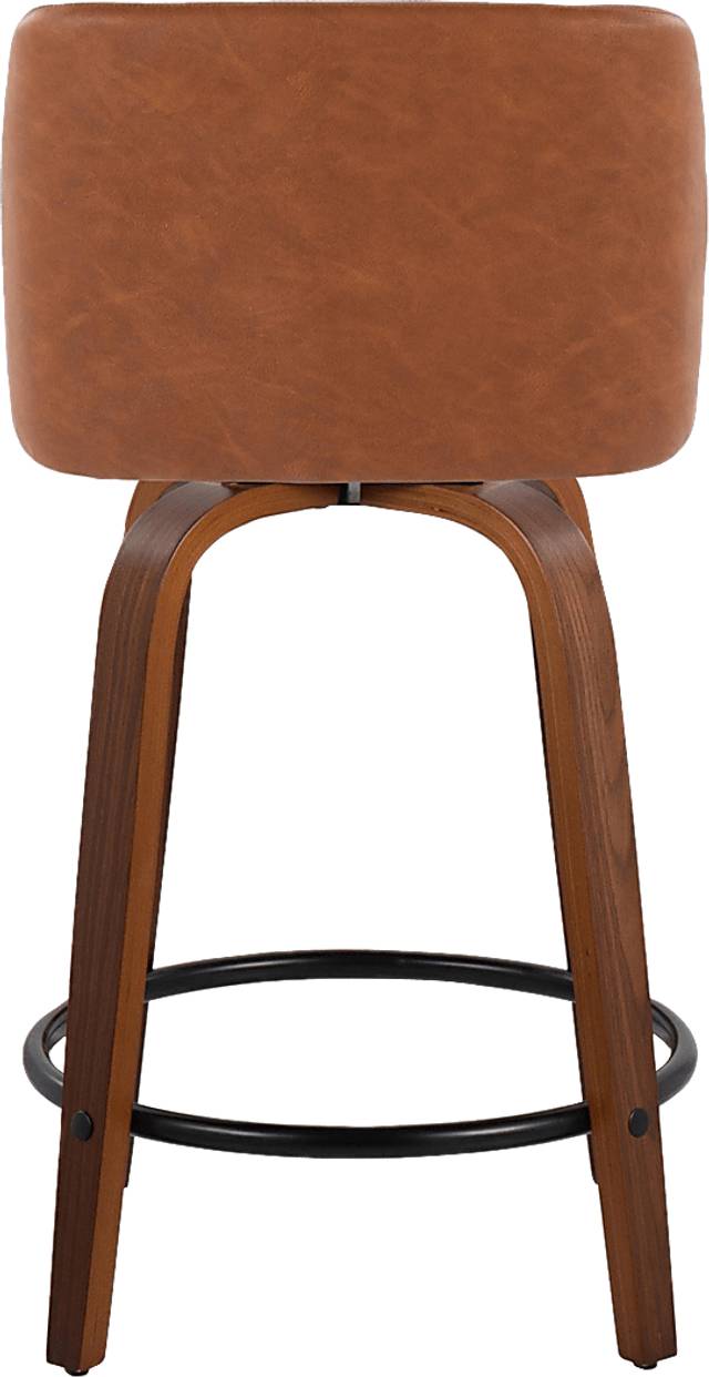 Wymering VII Camel Swivel Counter Height Stool, Set of 2 - Thumbnail - Image 7