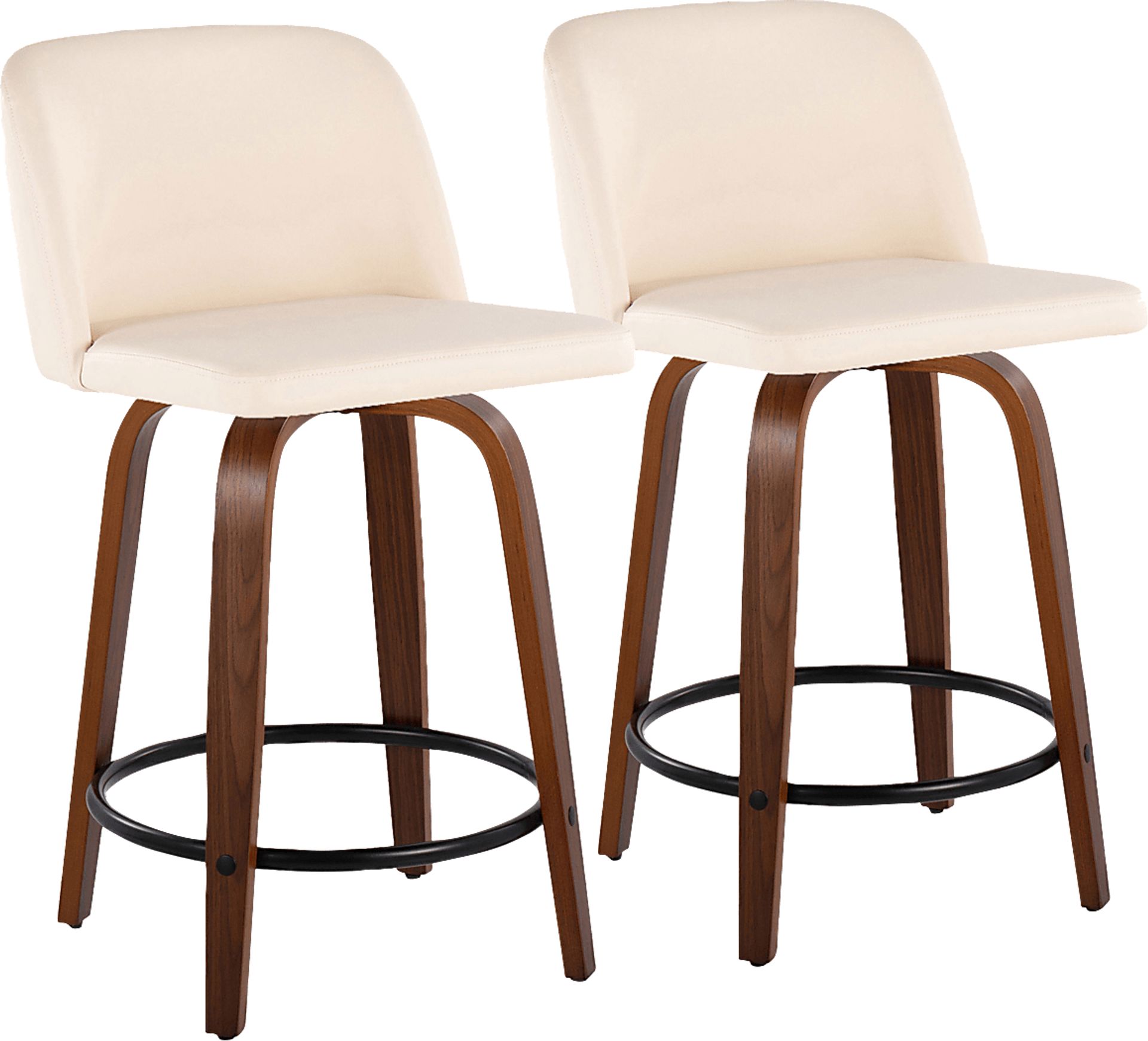 Wymering VII Cream Swivel Counter Height Stool, Set of 2 - Image 1