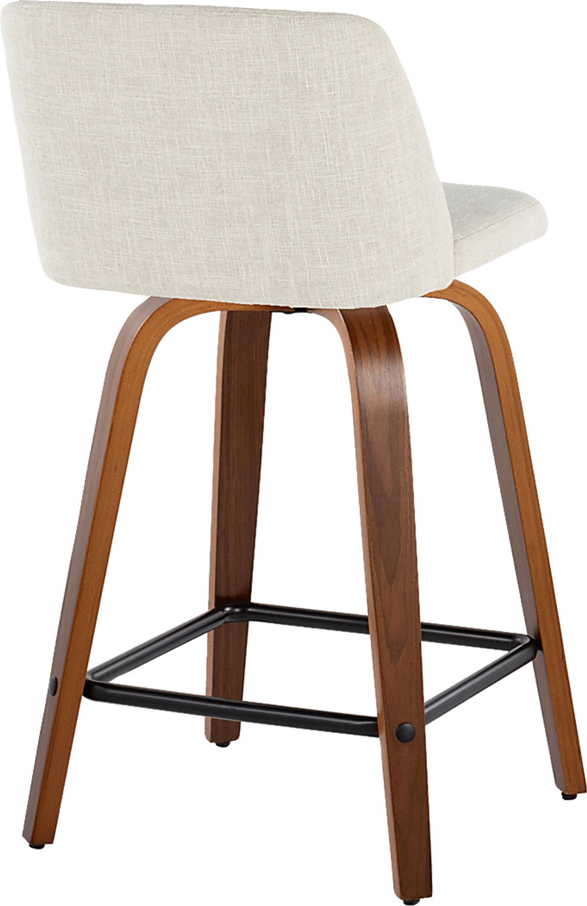 Wymering VIII Walnut Dark Wood Cream Beige Polyurethane Fabric Swivel ...