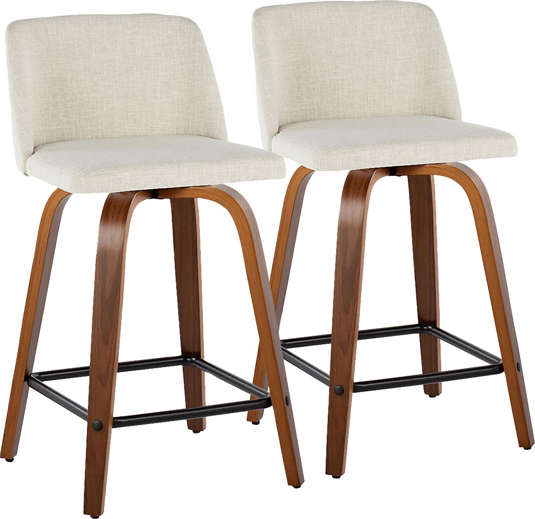 Wymering VIII Cream Swivel Counter Height Stool, Set of 2