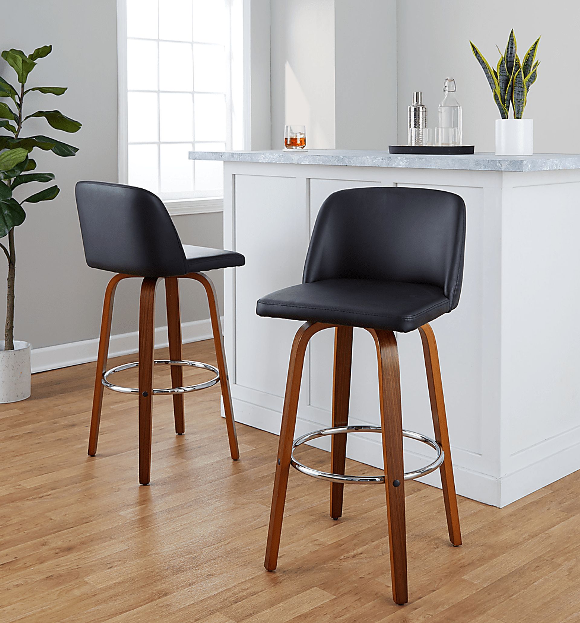 Wymering X Black Swivel Barstool, Set of 2 - Image 5