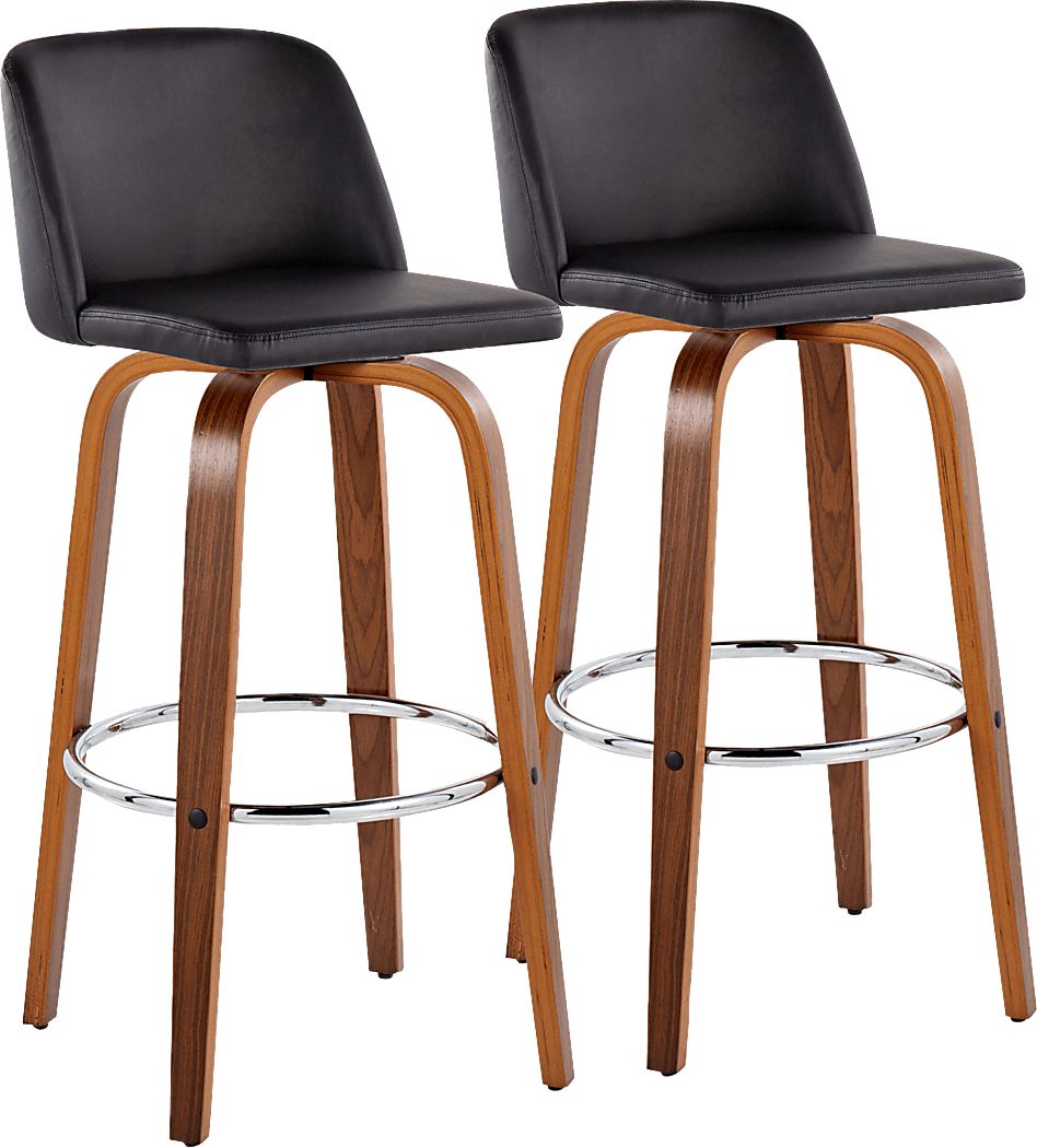 Wymering X Black Swivel Barstool, Set of 2