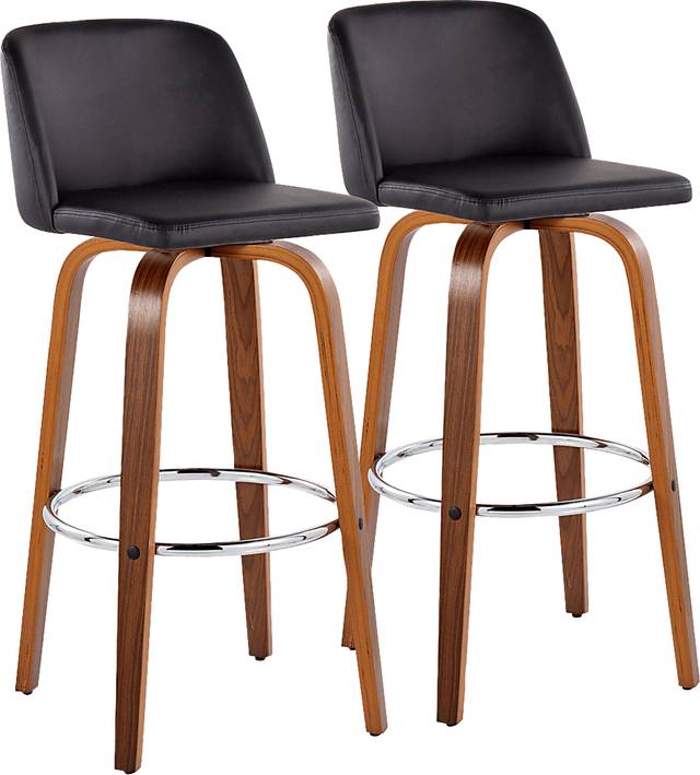 Wymering X Black Swivel Barstool, Set of 2 - Thumbnail - Image 1