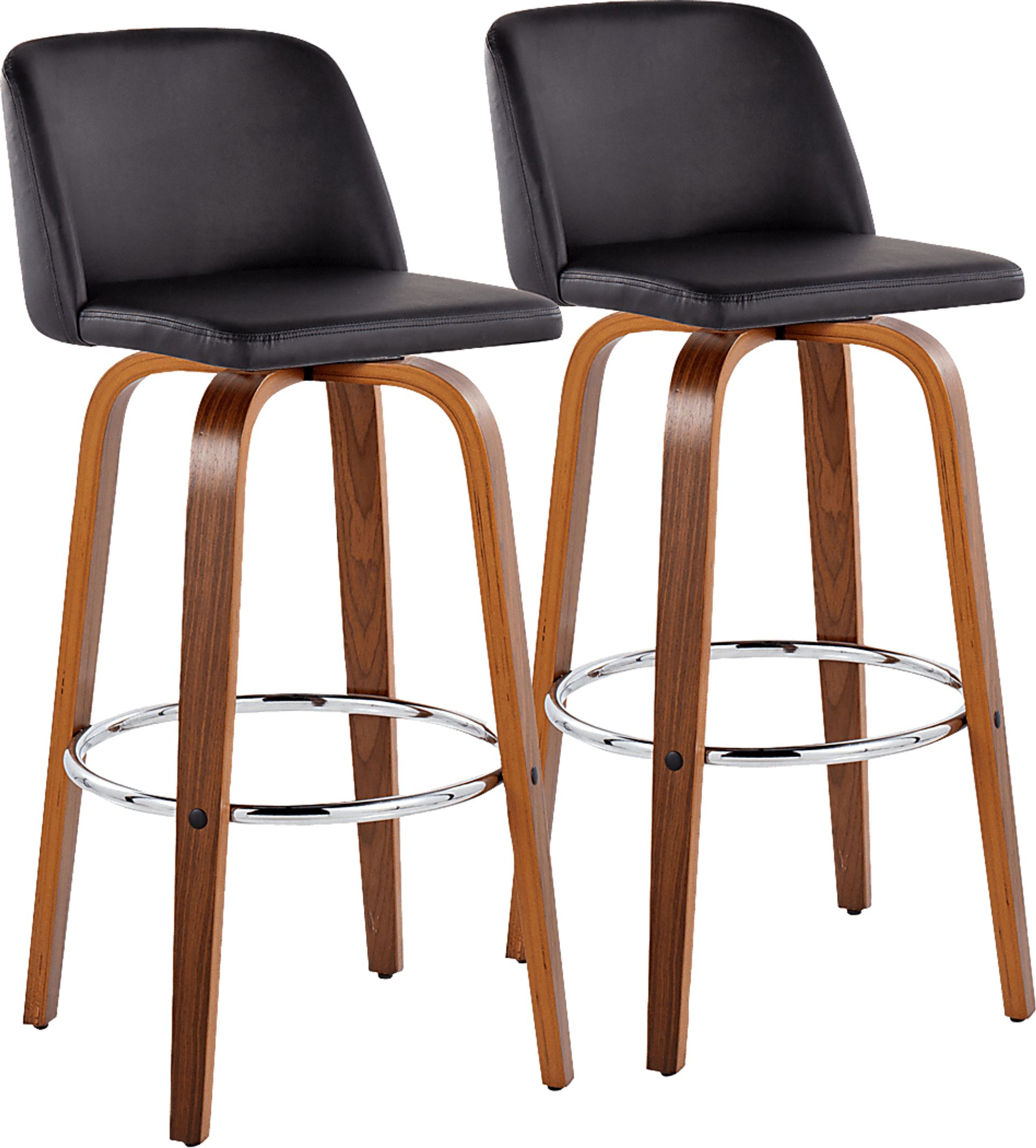 Wymering X Black Swivel Barstool, Set of 2 - Image 1