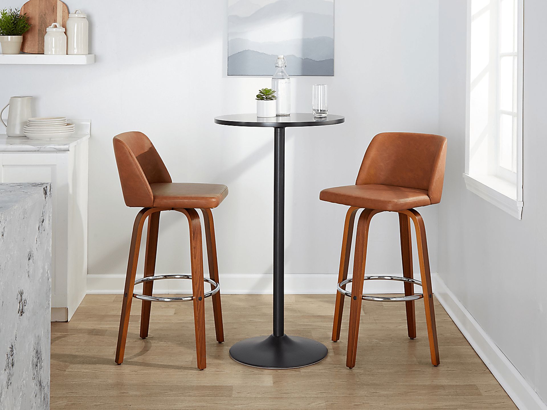 Wymering X Camel Swivel Barstool, Set of 2 - Image 2