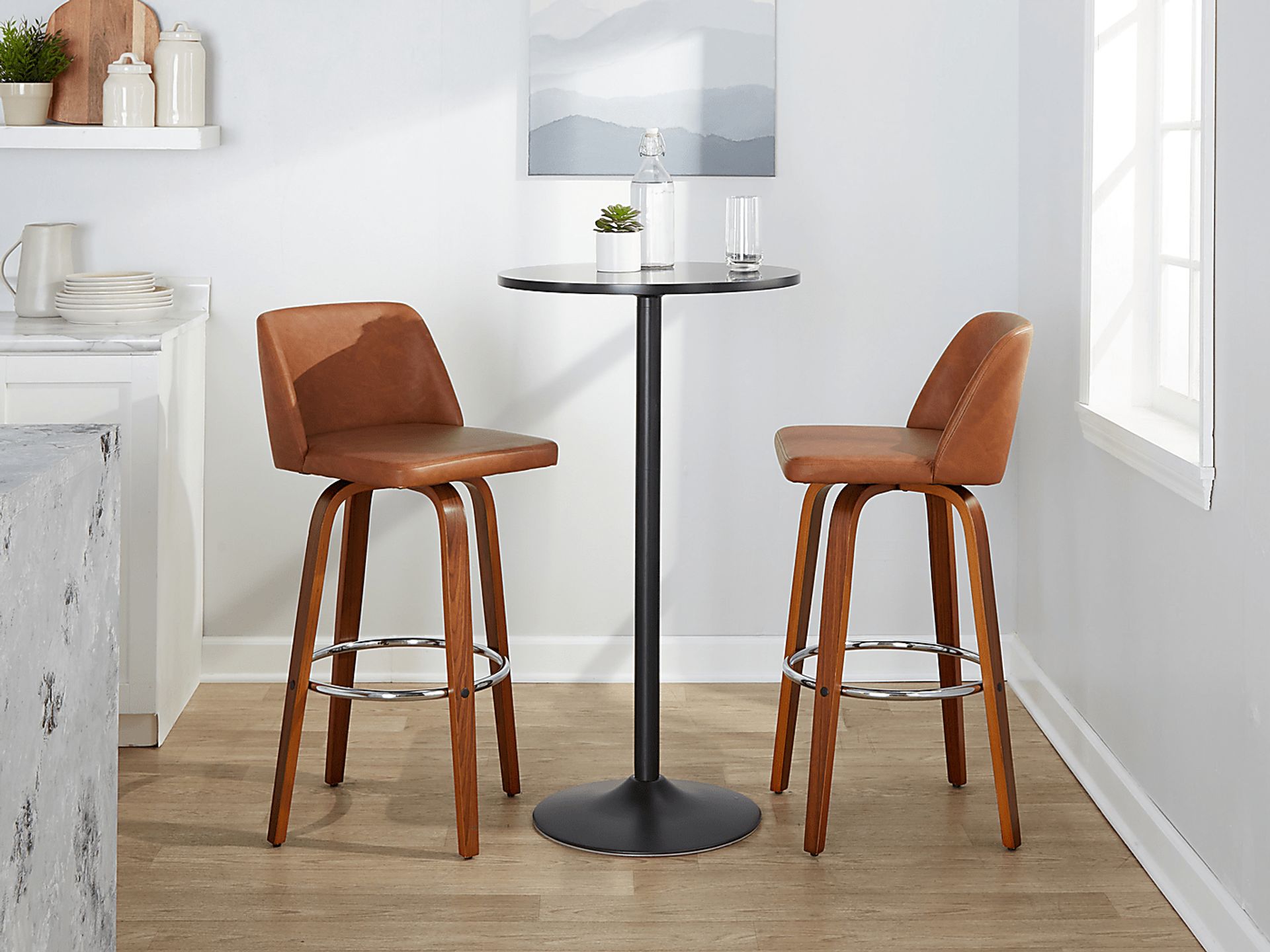 Wymering X Camel Swivel Barstool, Set of 2 - Image 3