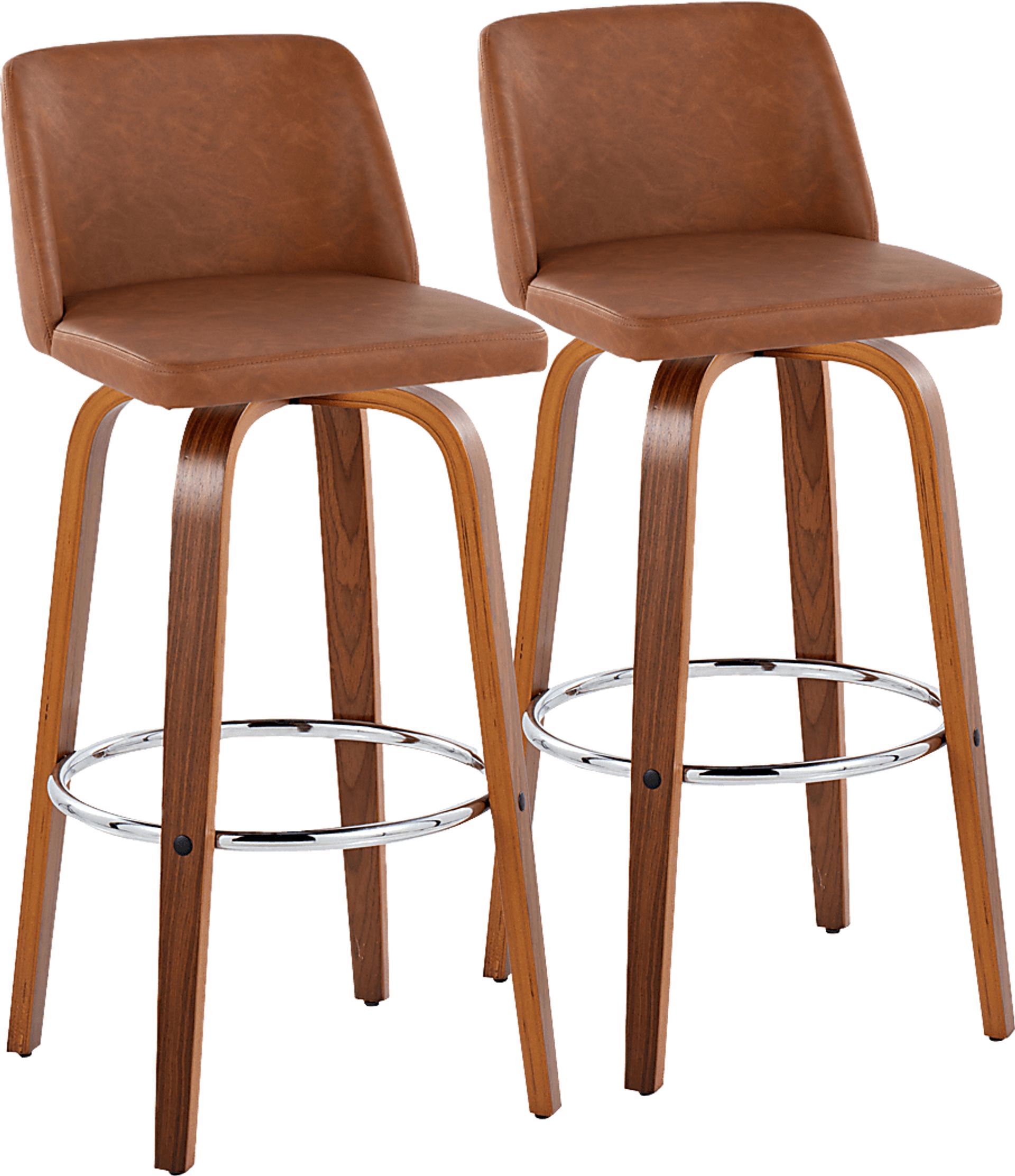 Wymering X Camel Swivel Barstool, Set of 2 - Image 1