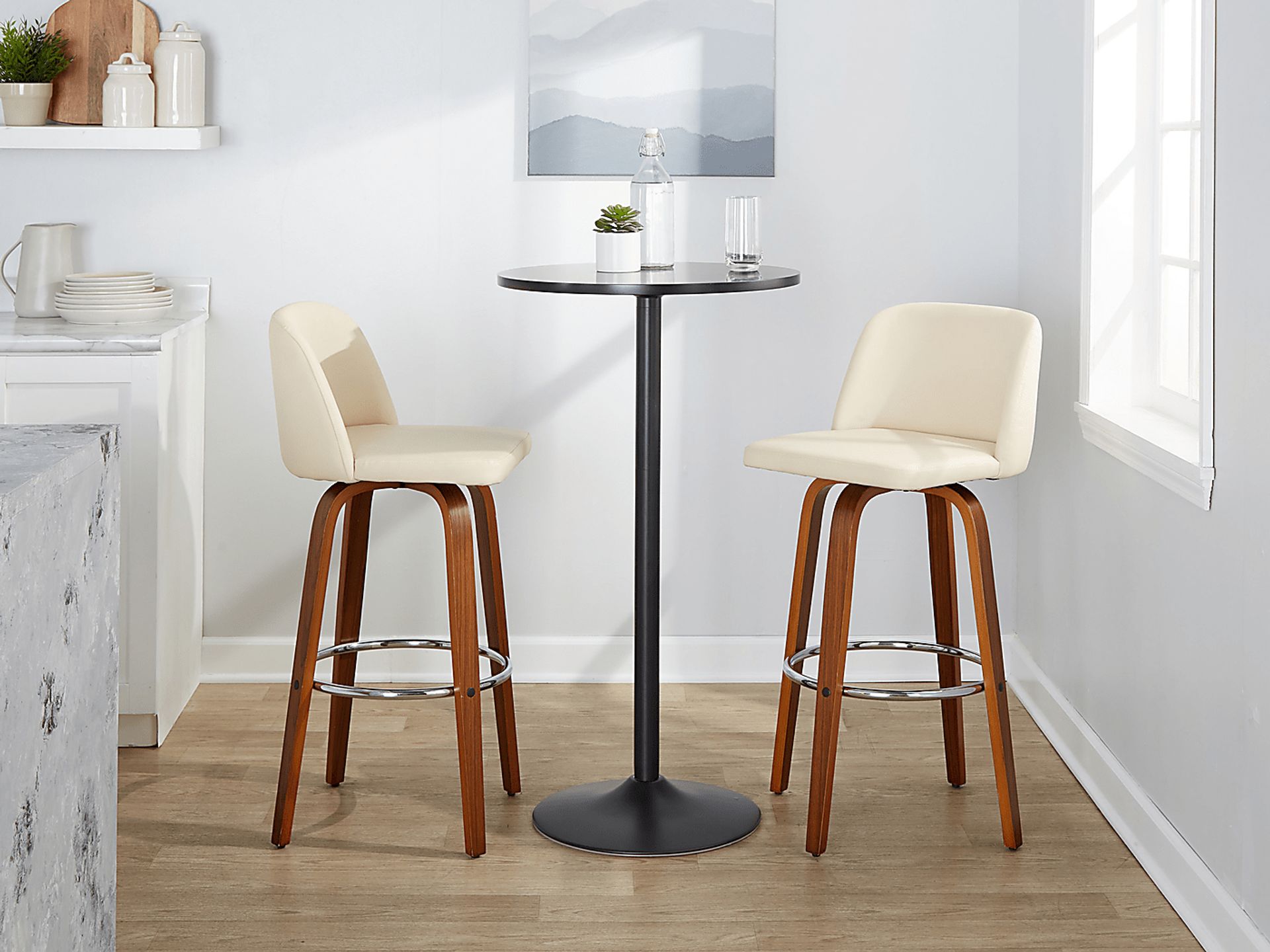 Wymering X Cream Swivel Barstool, Set of 2 - Image 3