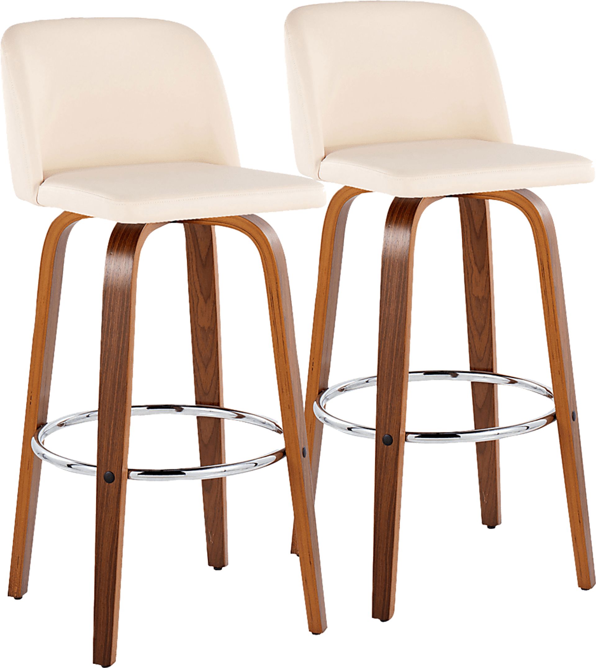 Wymering X Cream Swivel Barstool, Set of 2 - Image 1