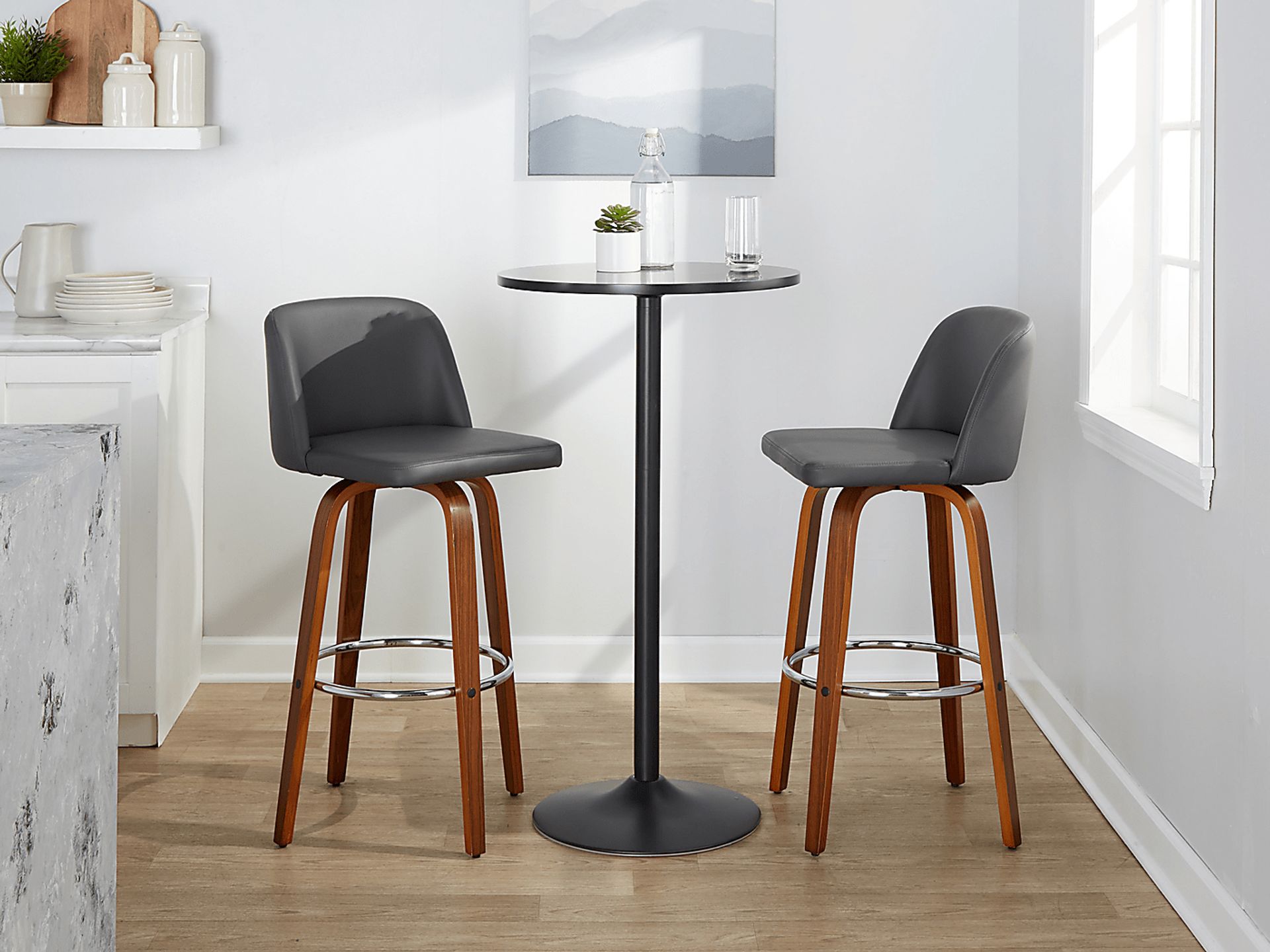 Wymering X Gray Swivel Barstool, Set of 2 - Image 3