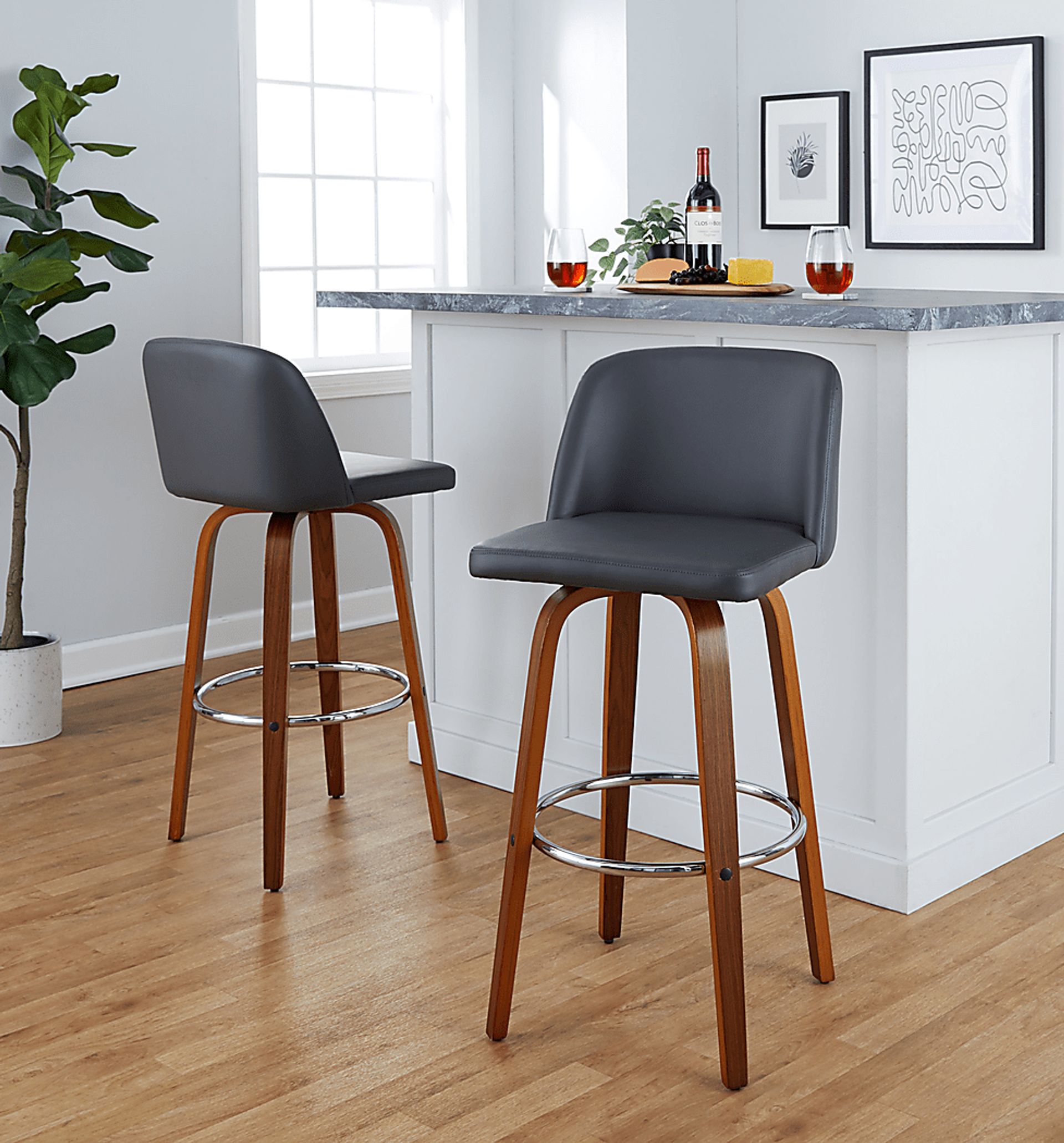 Wymering X Gray Swivel Barstool, Set of 2 - Image 5