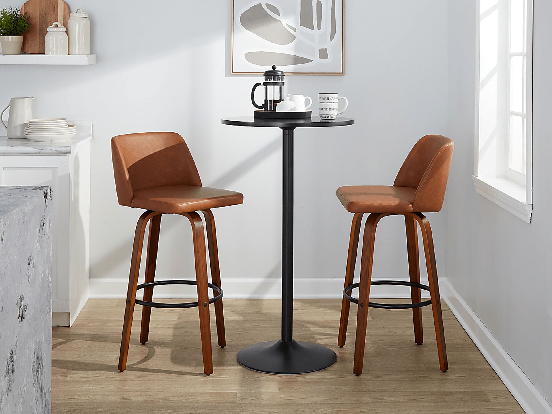 Wymering XI Camel Swivel Barstool, Set of 2 - Image 5