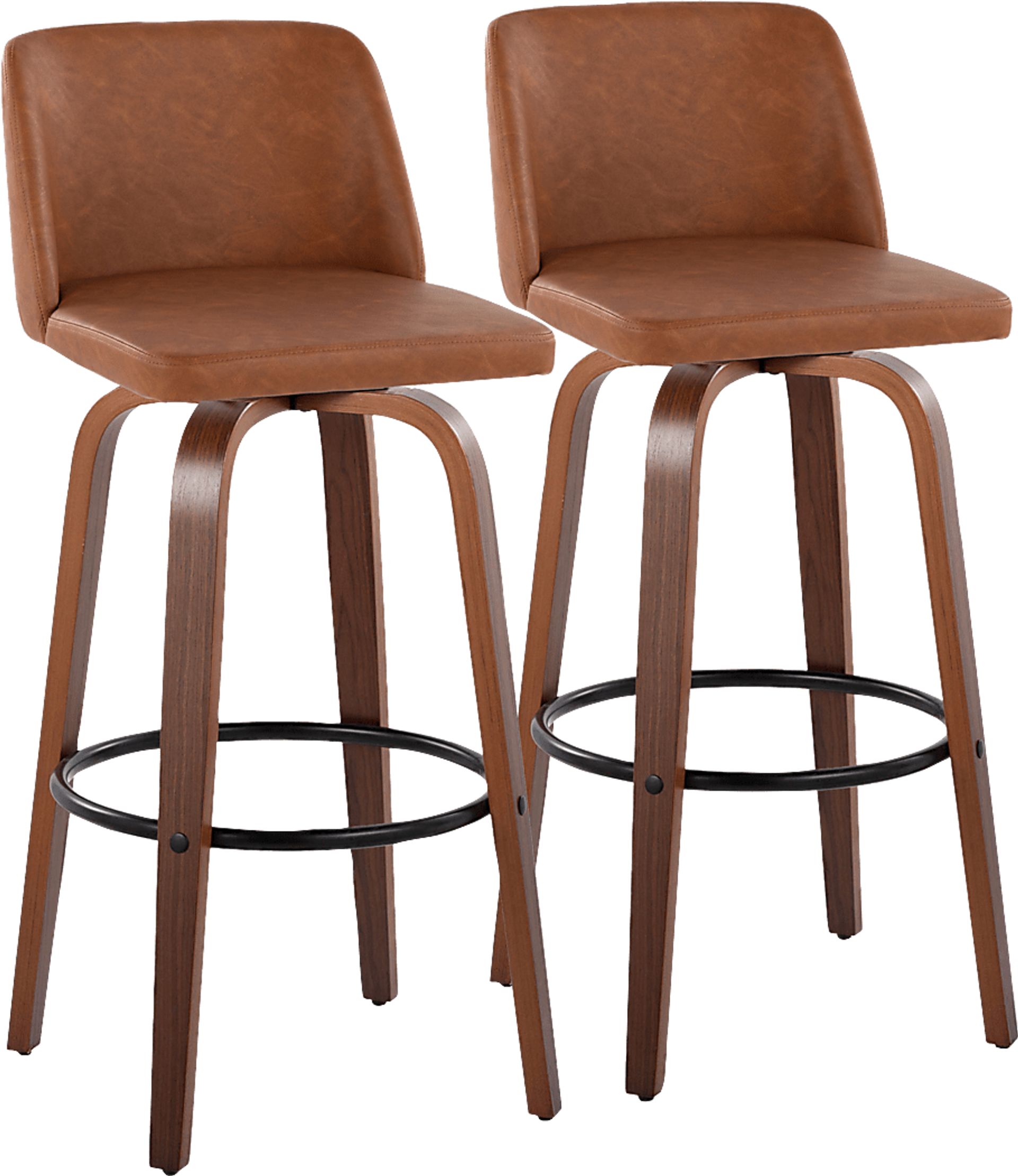Wymering XI Camel Swivel Barstool, Set of 2 - Image 1