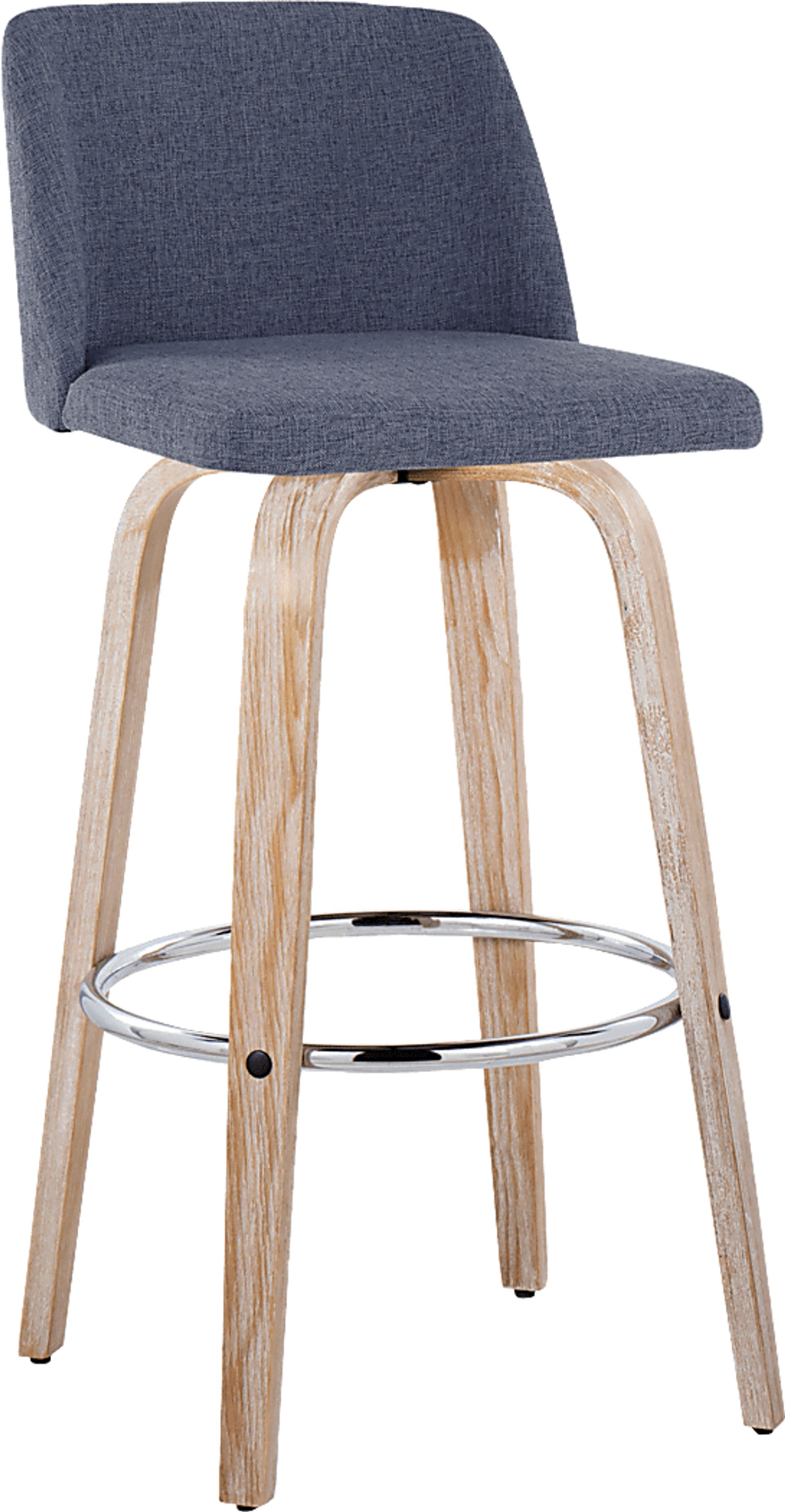Wymering XII Blue Swivel Barstool, Set of 2 - Image 6