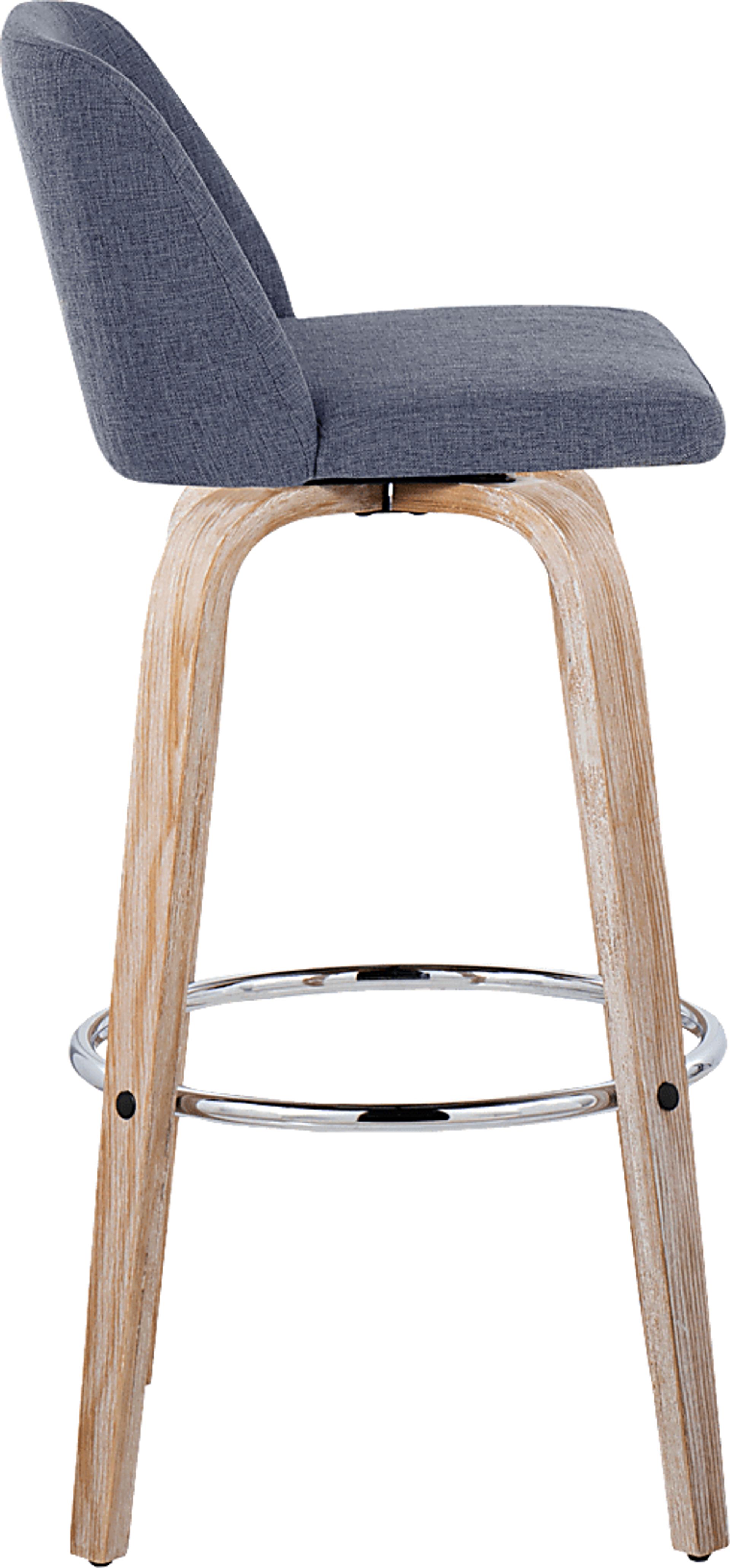 Wymering XII Blue Swivel Barstool, Set of 2 - Image 7