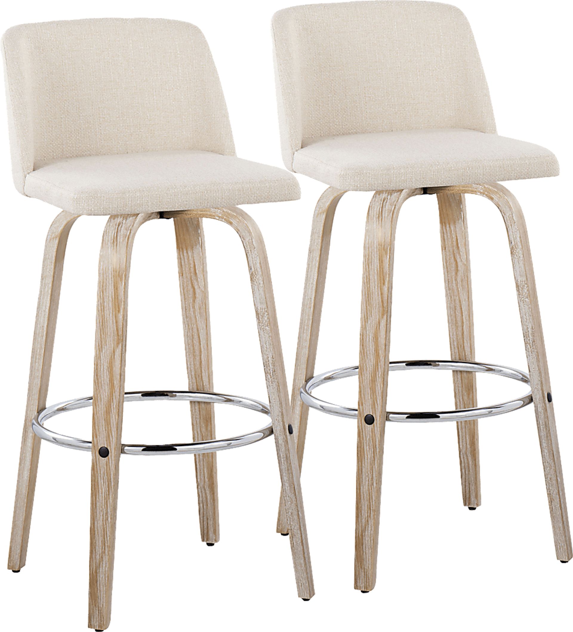Wymering XII Cream Swivel Barstool, Set of 2 - Image 1