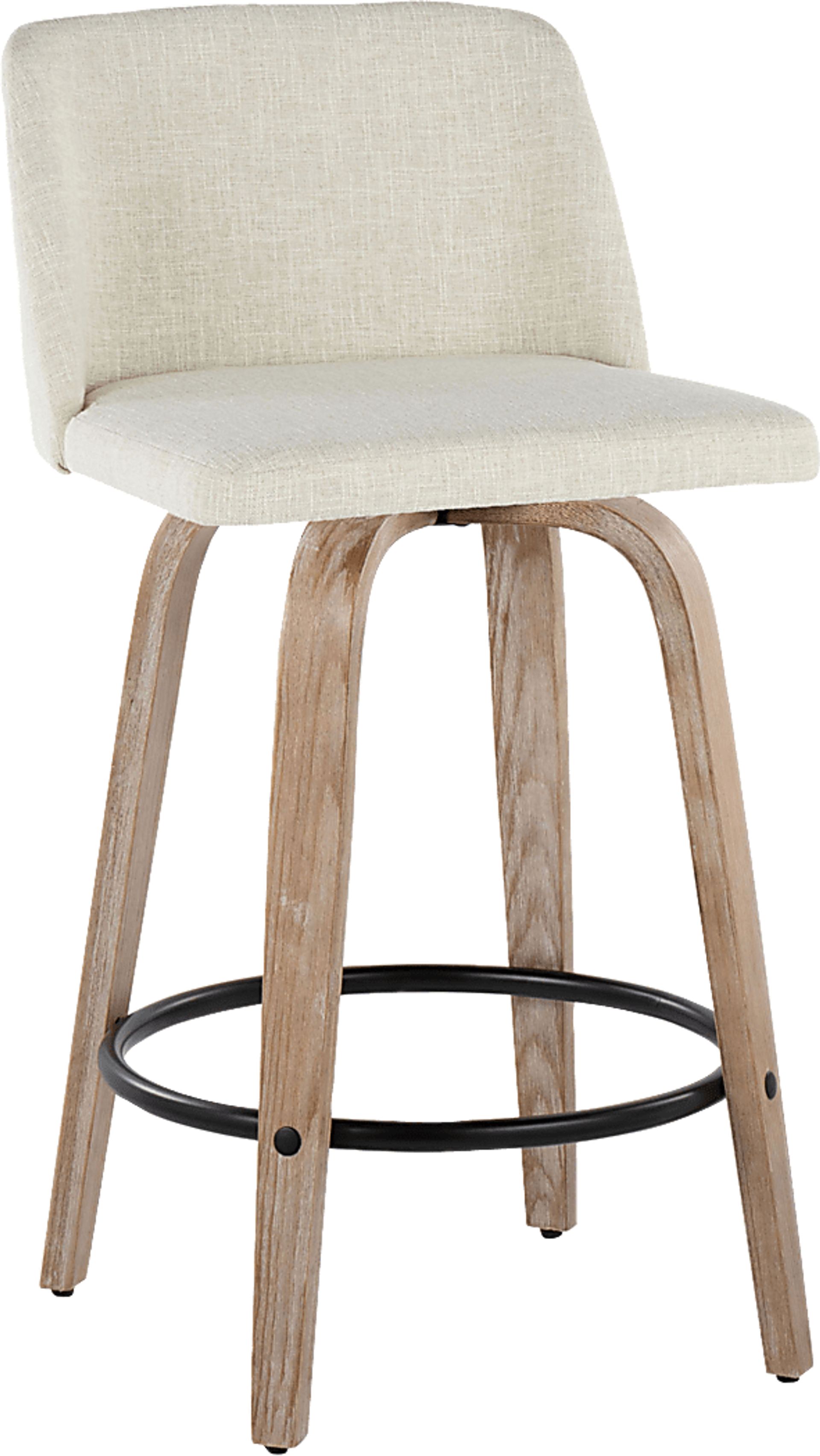 Wymering XII Cream Swivel Counter Height Stool, Set of 2 - Image 6