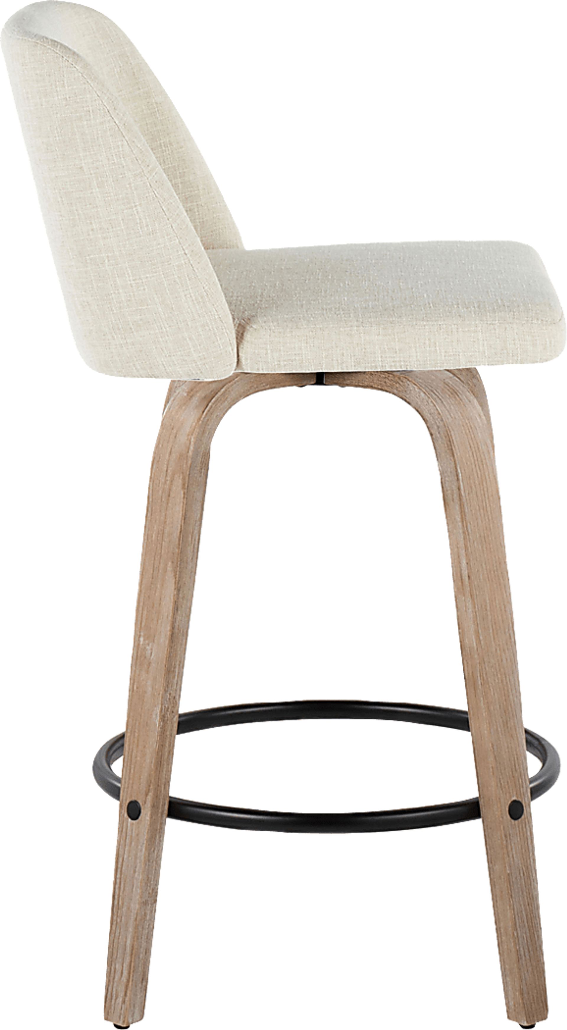 Wymering XII Cream Swivel Counter Height Stool, Set of 2 - Image 7