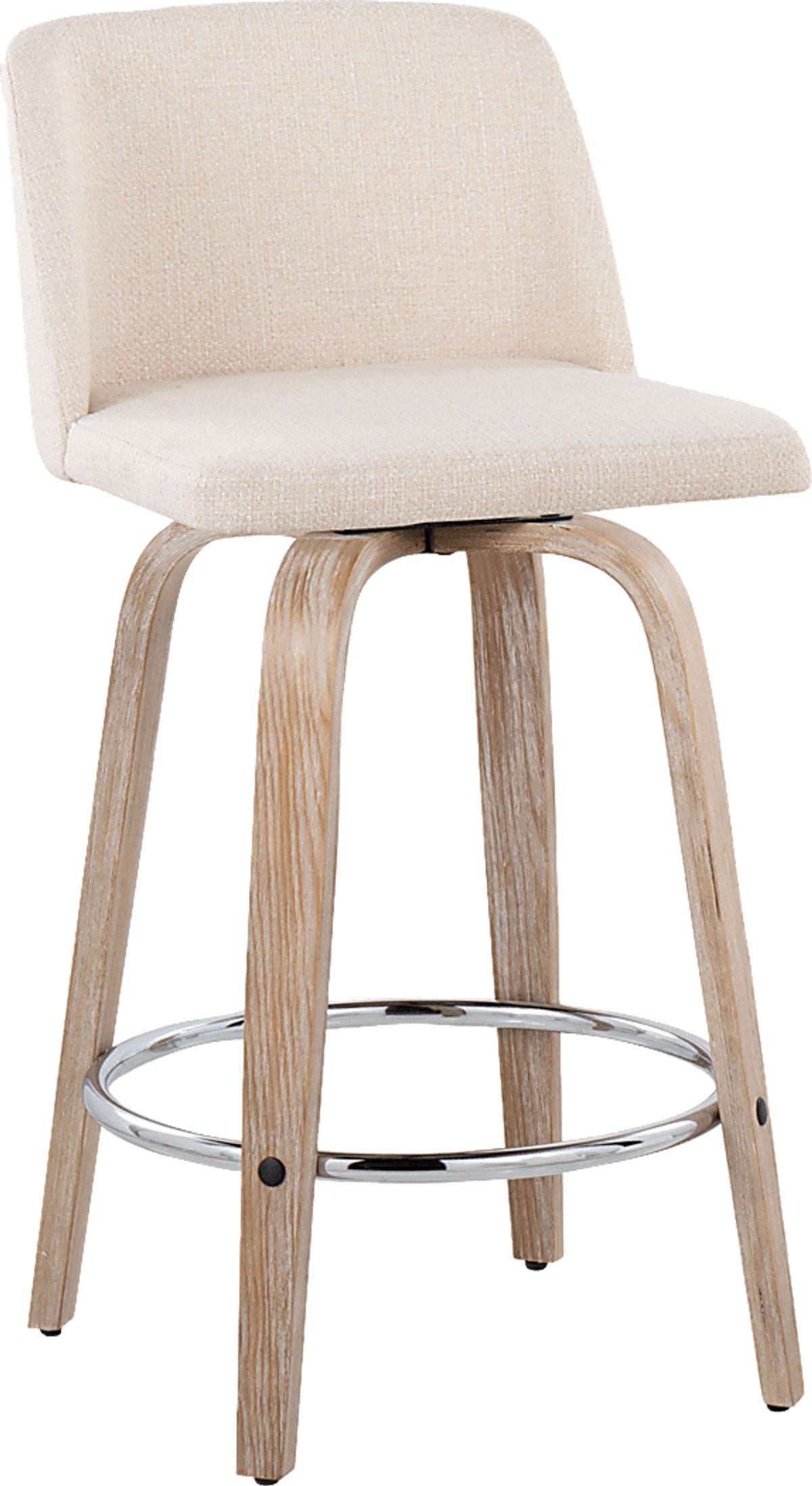 Wymering XII White Washed Cream Beige Polyurethane Fabric Swivel ...