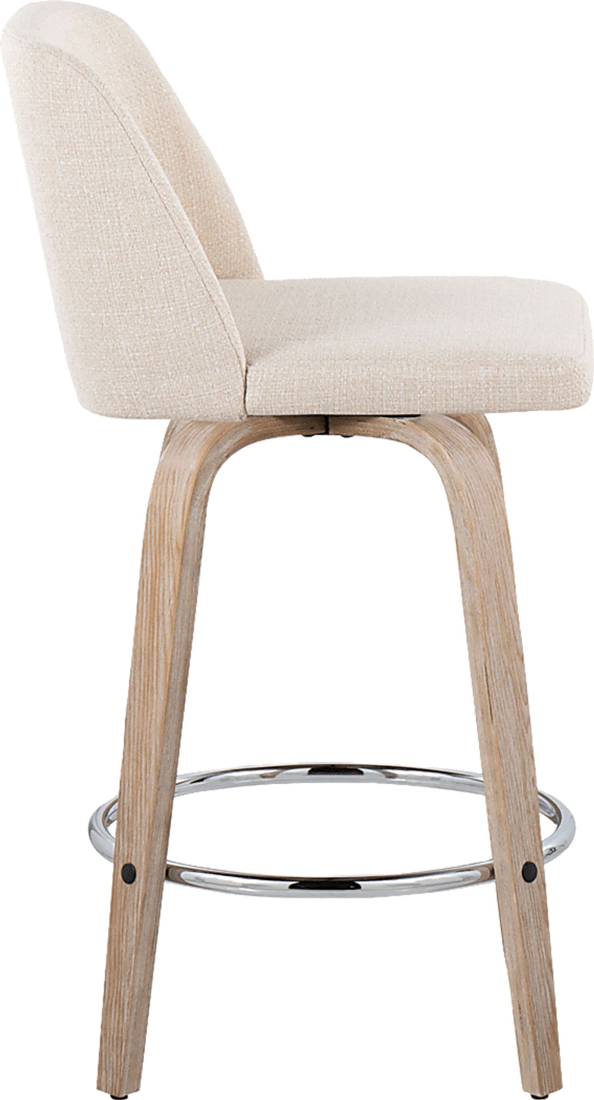 Wymering XII White Washed Cream Beige Polyurethane Fabric Swivel ...