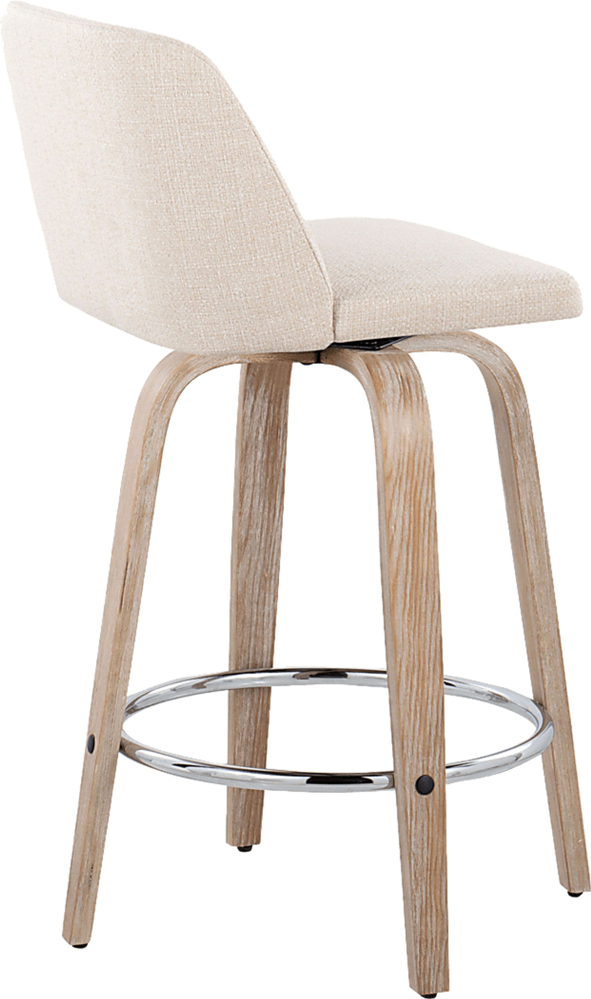 Wymering XII Cream Swivel Counter Height Stool, Set of 2 - Image 8