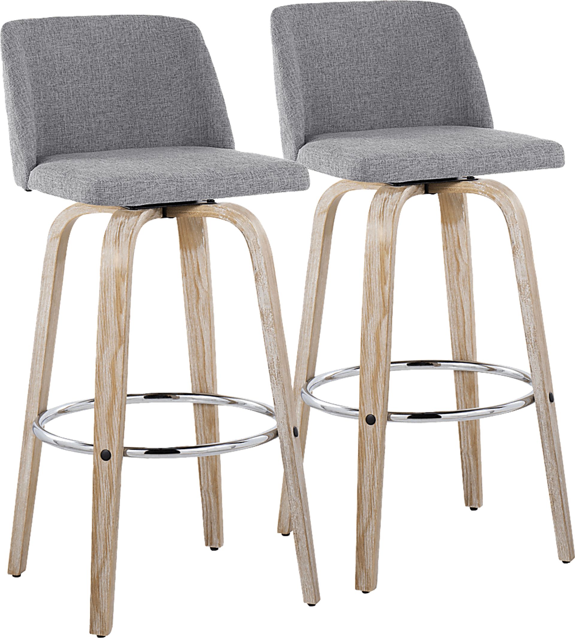 Wymering XII Gray Swivel Barstool, Set of 2 - Image 1
