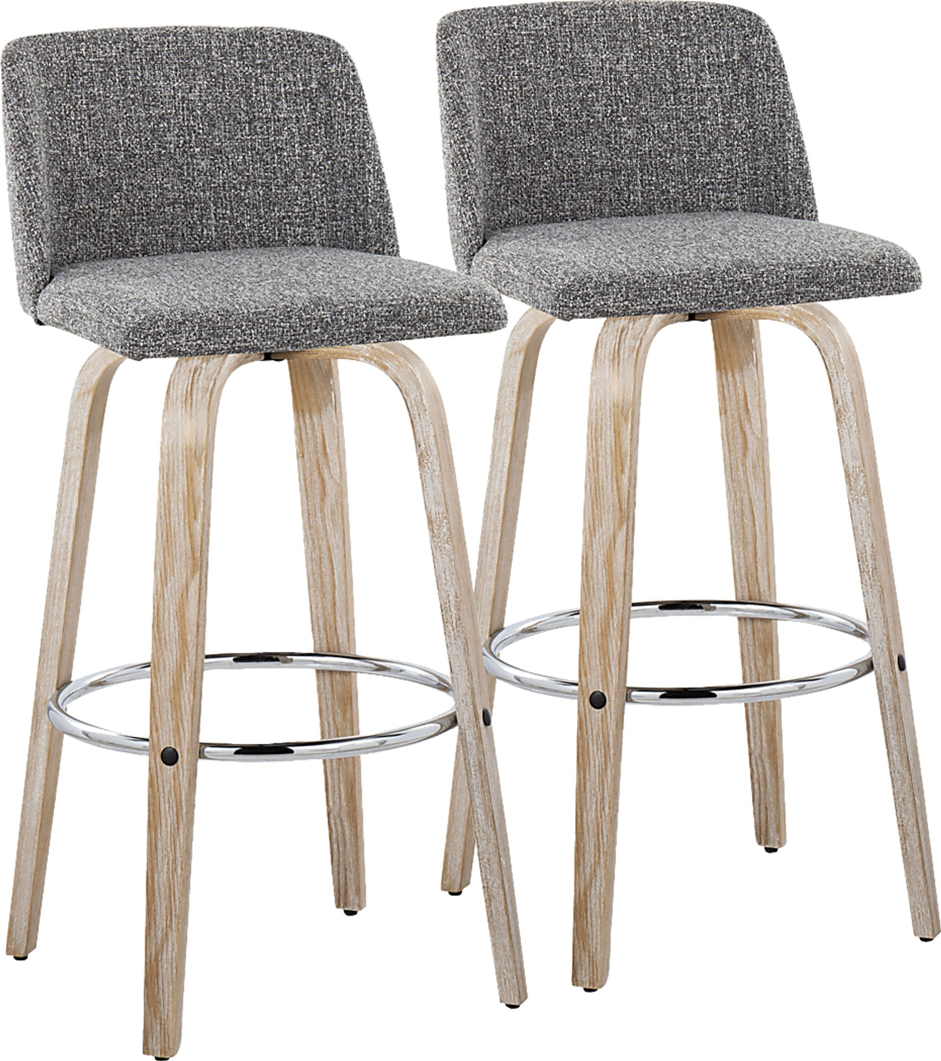 Wymering XII Gray Swivel Barstool, Set of 2 - Image 1