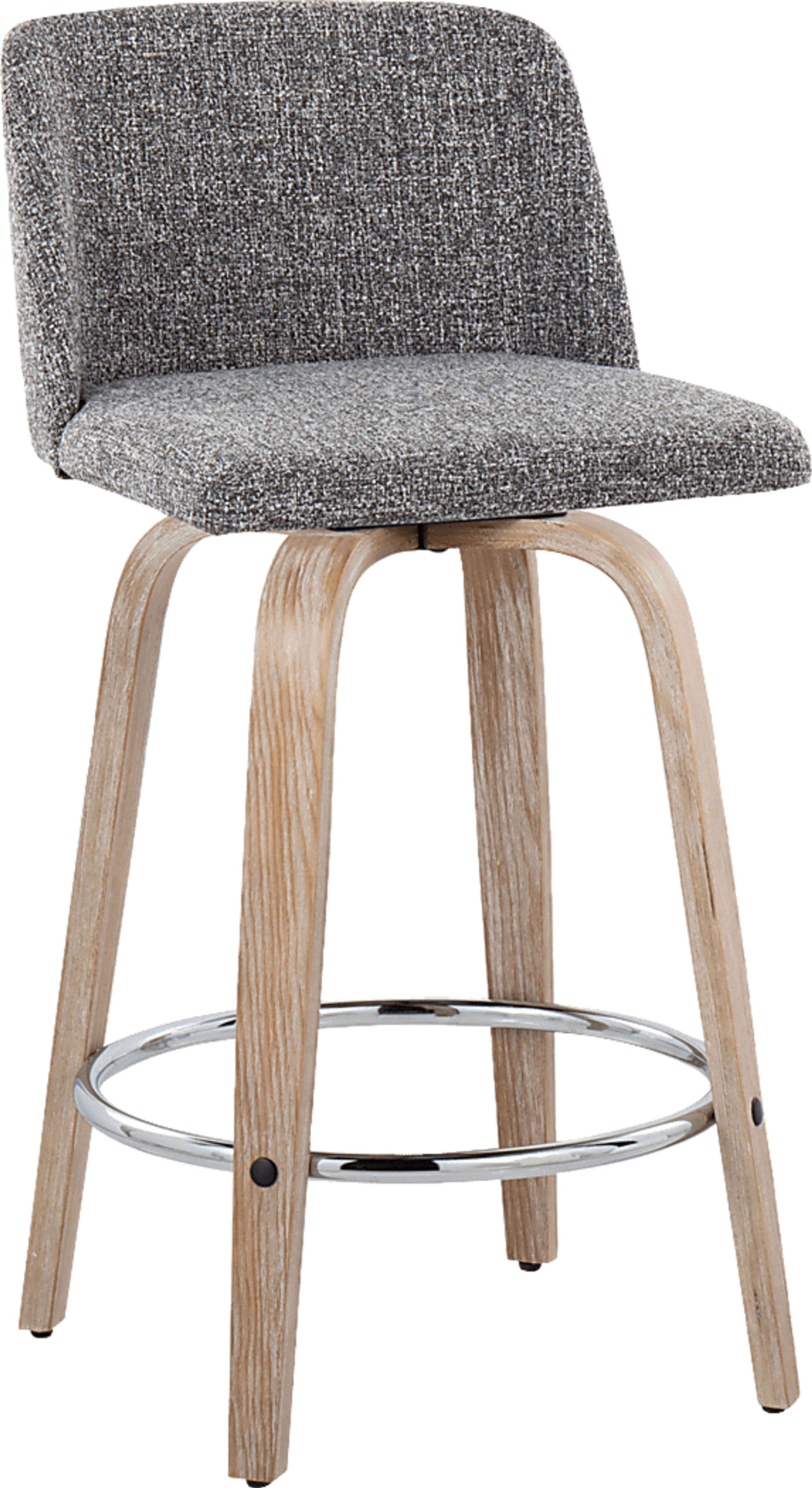 Wymering XII Gray Swivel Counter Height Stool, Set of 2 - Image 6