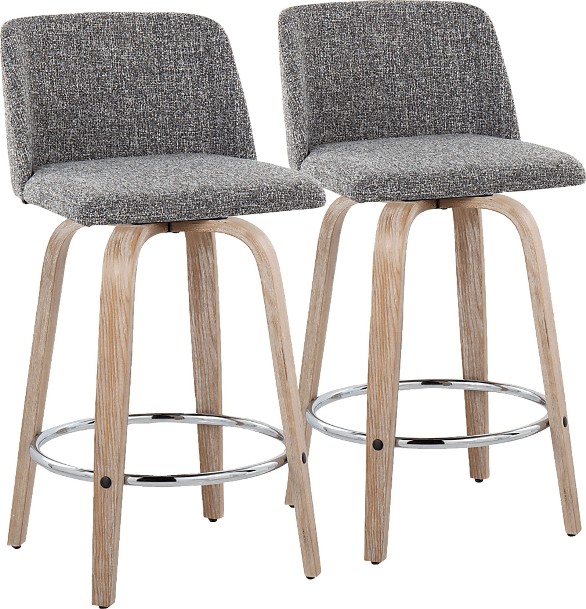 Wymering XII Gray Swivel Counter Height Stool, Set of 2 - Image 1