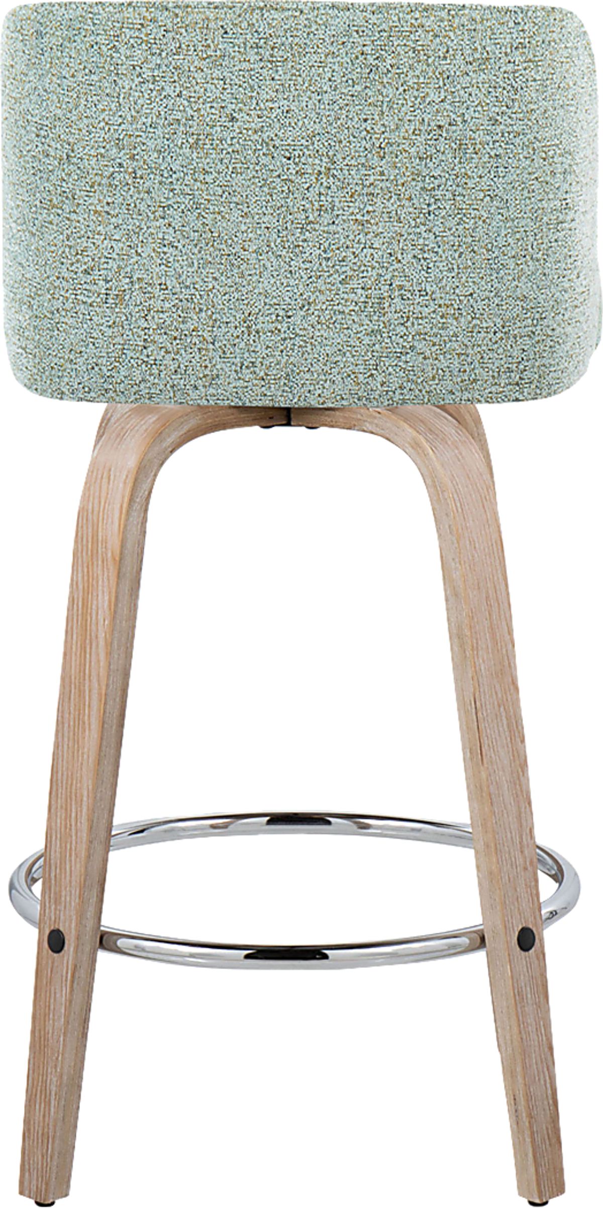 Wymering XII White Washed Green Polyurethane Fabric Swivel Barstool ...