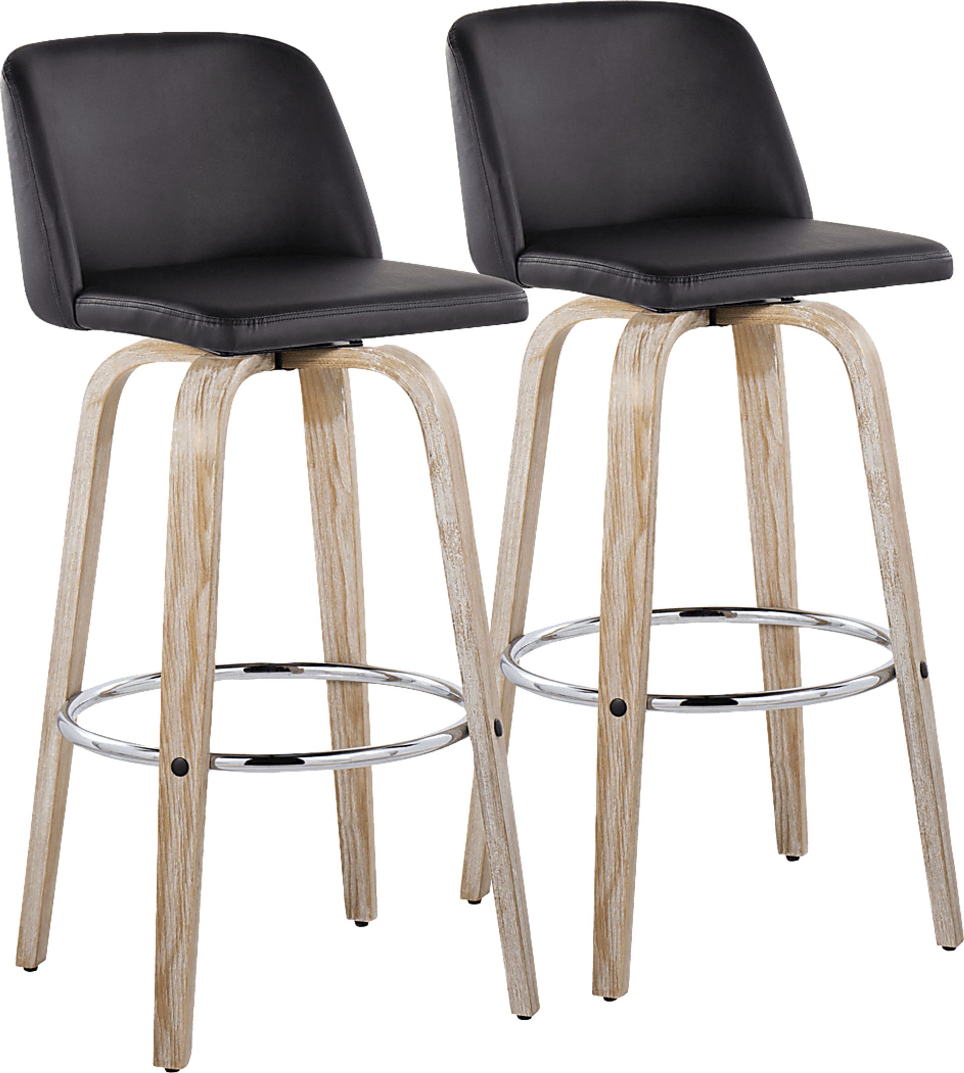 Wymering XIII Black Swivel Barstool, Set of 2 - Image 1