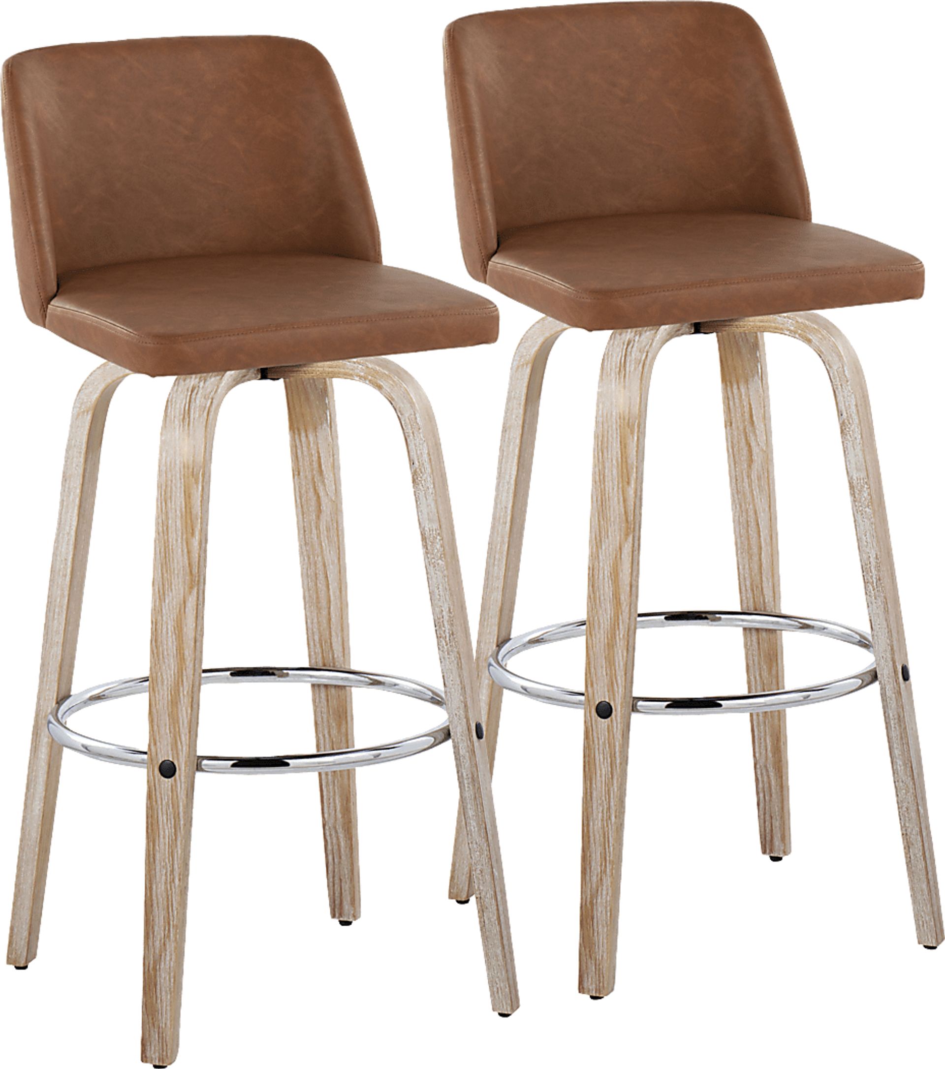Wymering XIII Camel Swivel Barstool, Set of 2 - Image 1
