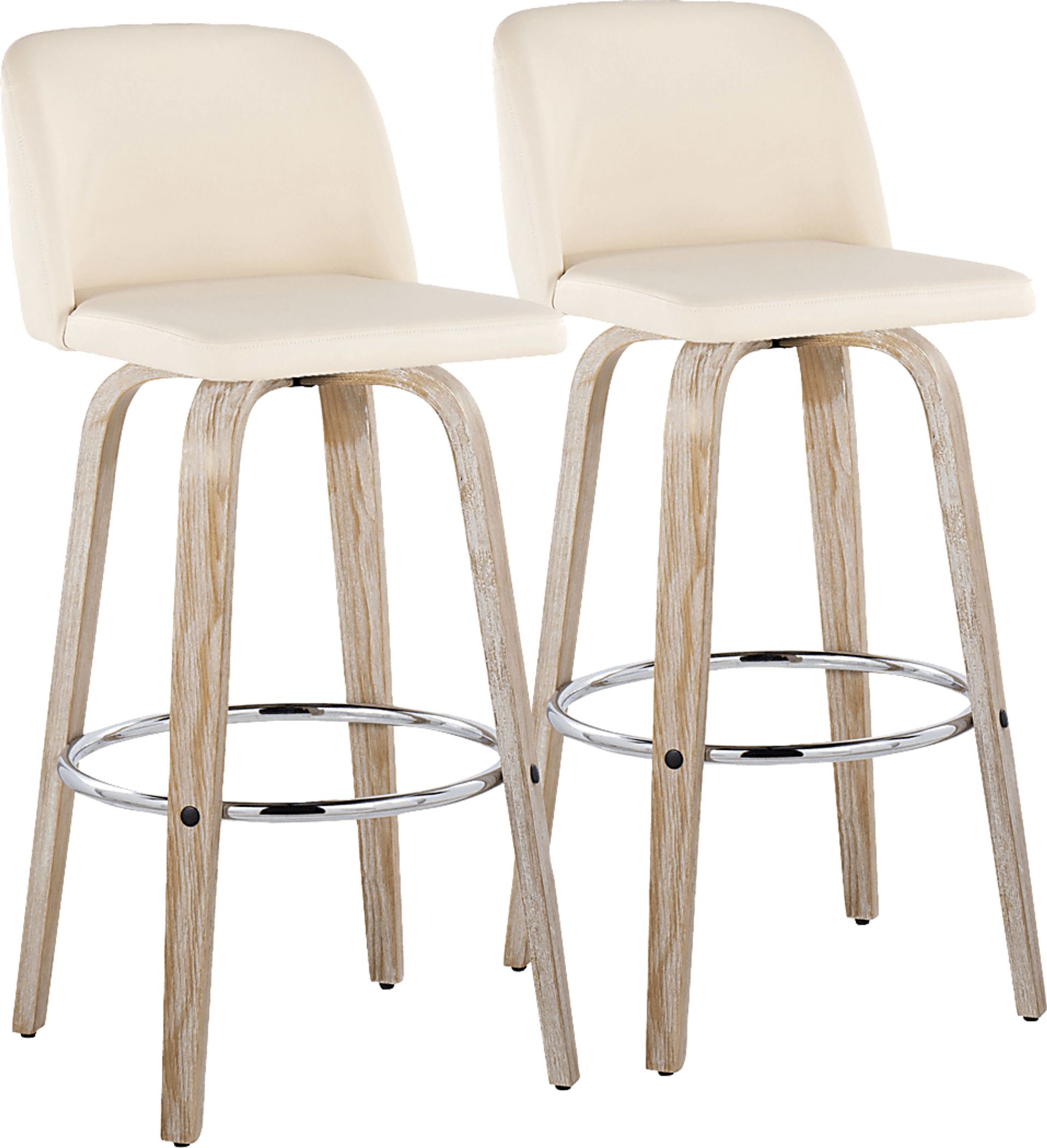Wymering XIII Cream Swivel Barstool, Set of 2 - Image 1