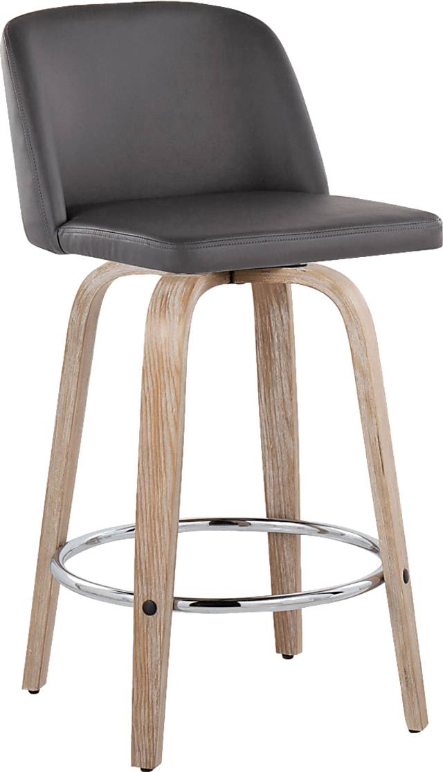 Wymering XIII Gray Swivel Counter Height Stool, Set of 2 - Thumbnail - Image 6